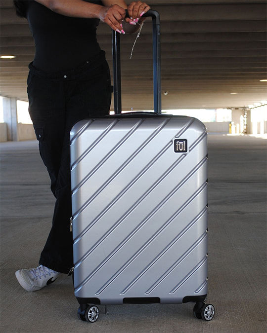 Ful Velocity Collection Silver Hardside Spinner Suitcase 31 inch Checked Luggage