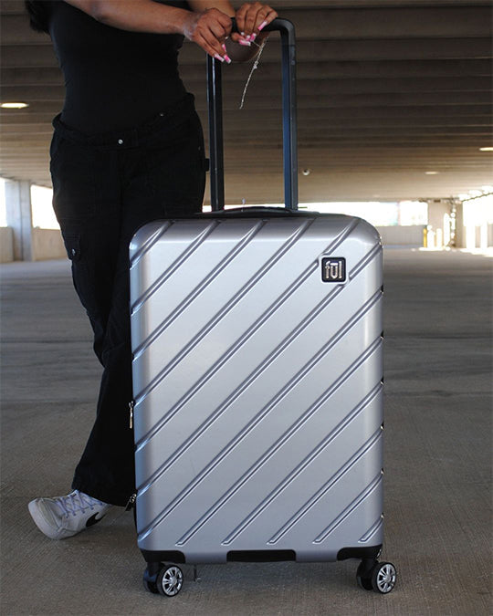Velocity Silver or Black Luggage Suitcase Set by Ful