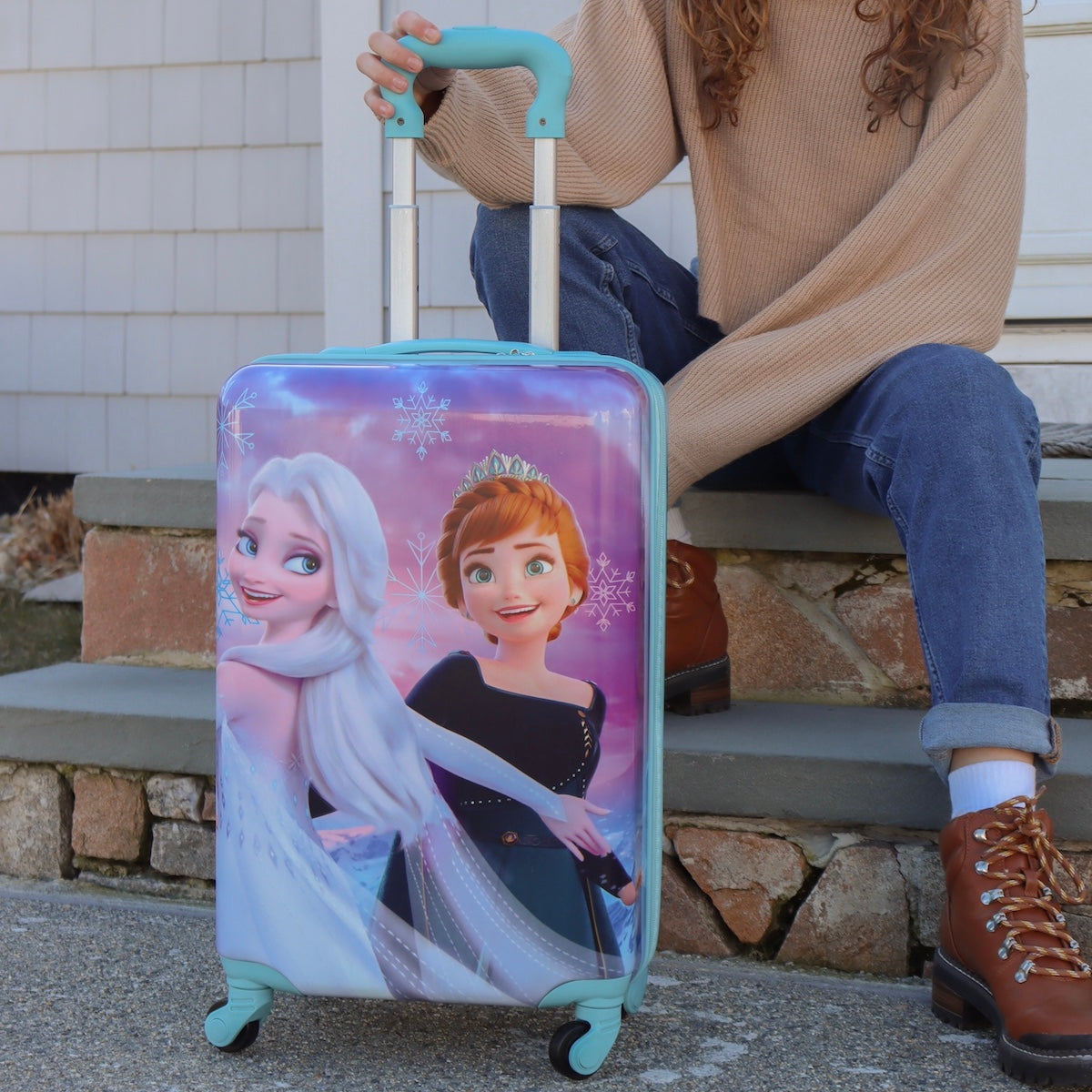 disney collection frozen anna travel bag duffel bag Bags for Kids - Bundle with Frozen Duffle Bag, Water Bottle, Play Pack, Stickers, and More | Frozen Set for Girls Pack adventures with confidence using this Disney Frozen duffle bag Anna Elsa Trolley Bag Girl's