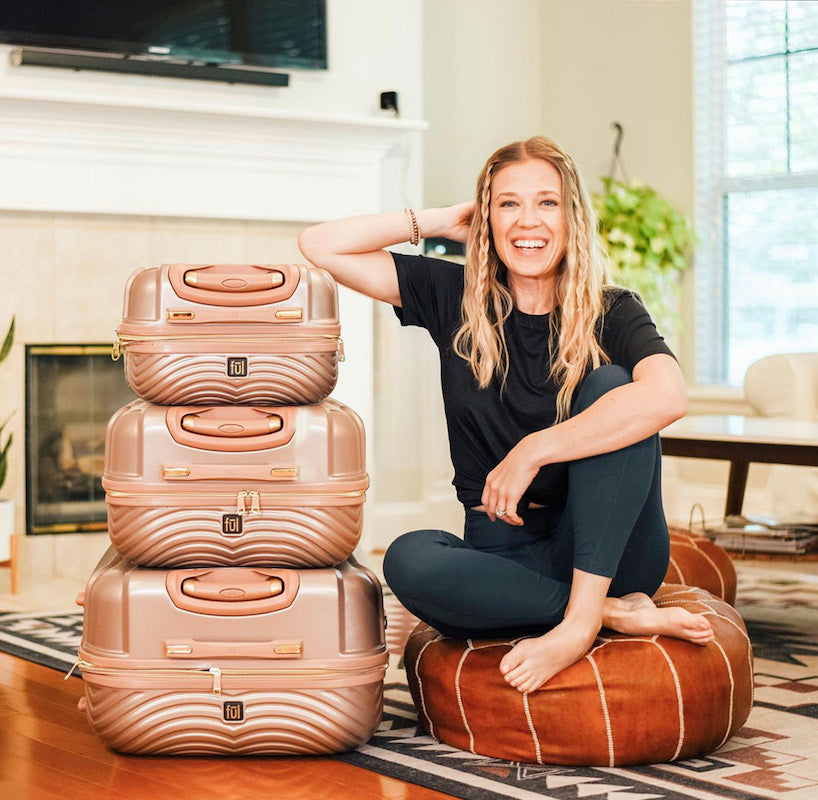 ful disney adult luggage set rose gold