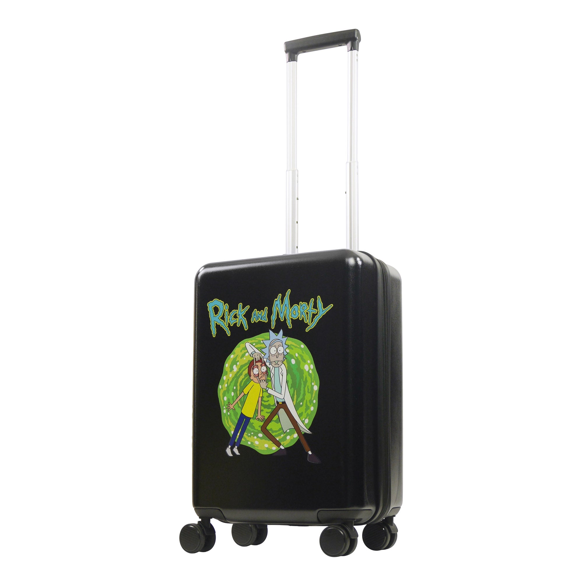 Rick and Morty Ful 22.5" Black Carry-On Hard Side Spinner Suitcase Rolling Luggage