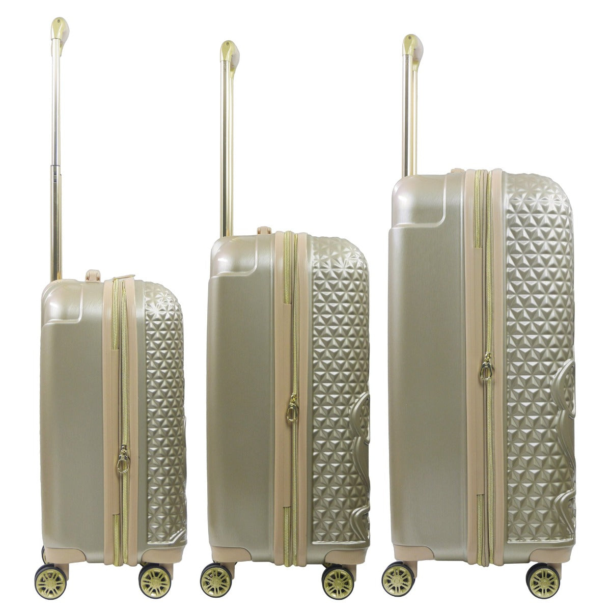 Taupe Ful Disney Minnie Mouse rolling luggage 3 piece set for traveling families