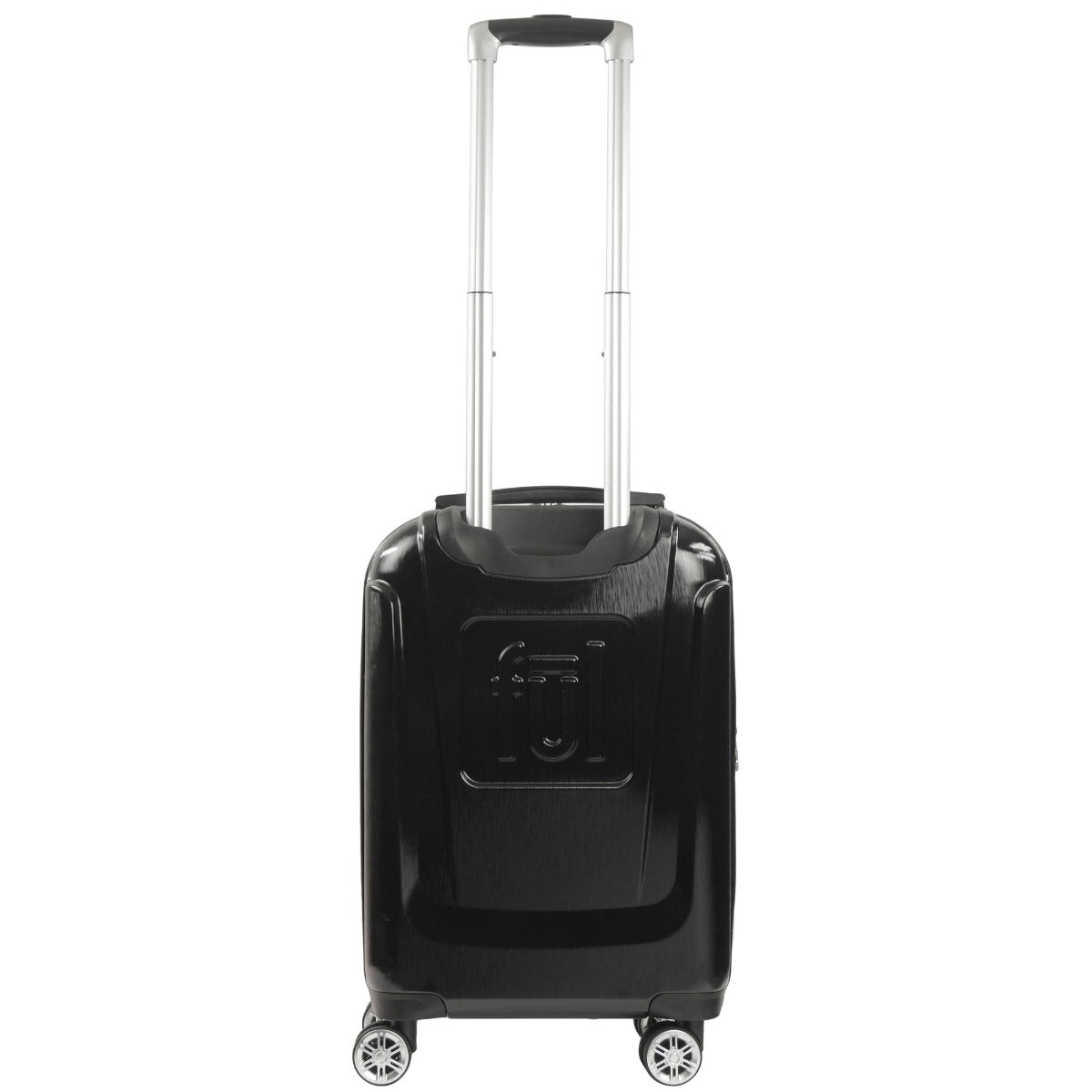 Black Disney Mickey Mouse textured raised shape 22.5" carry-on hardside spinner suitcase luggage with ID tags - best suitcases for traveling