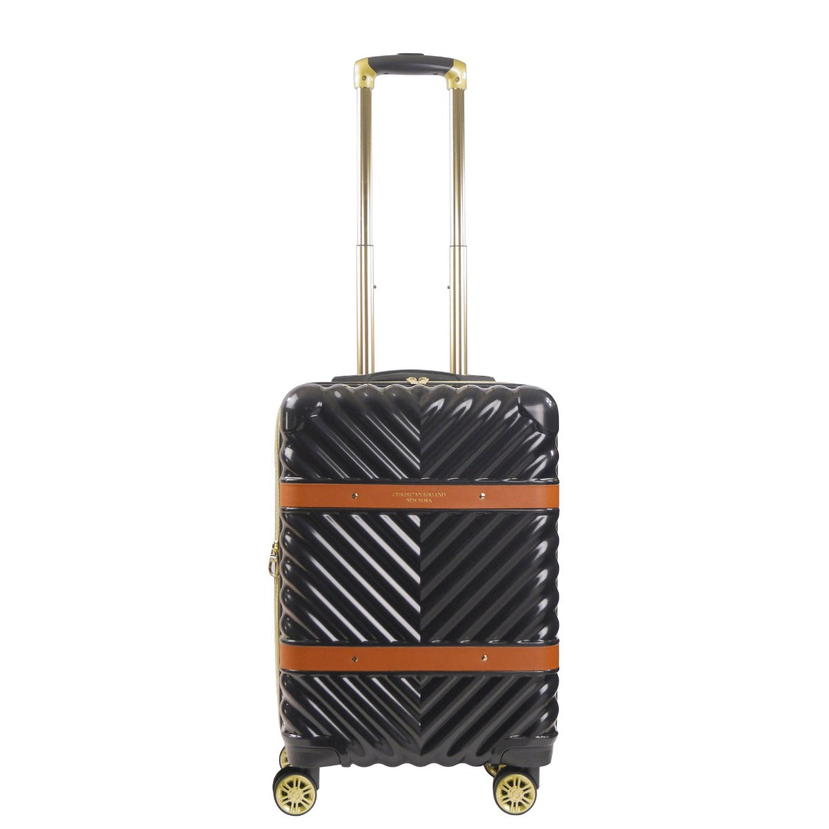 Christian Siriano New York Stella 22 inch hardside spinner luggage black - best carry on suitcase for travelling