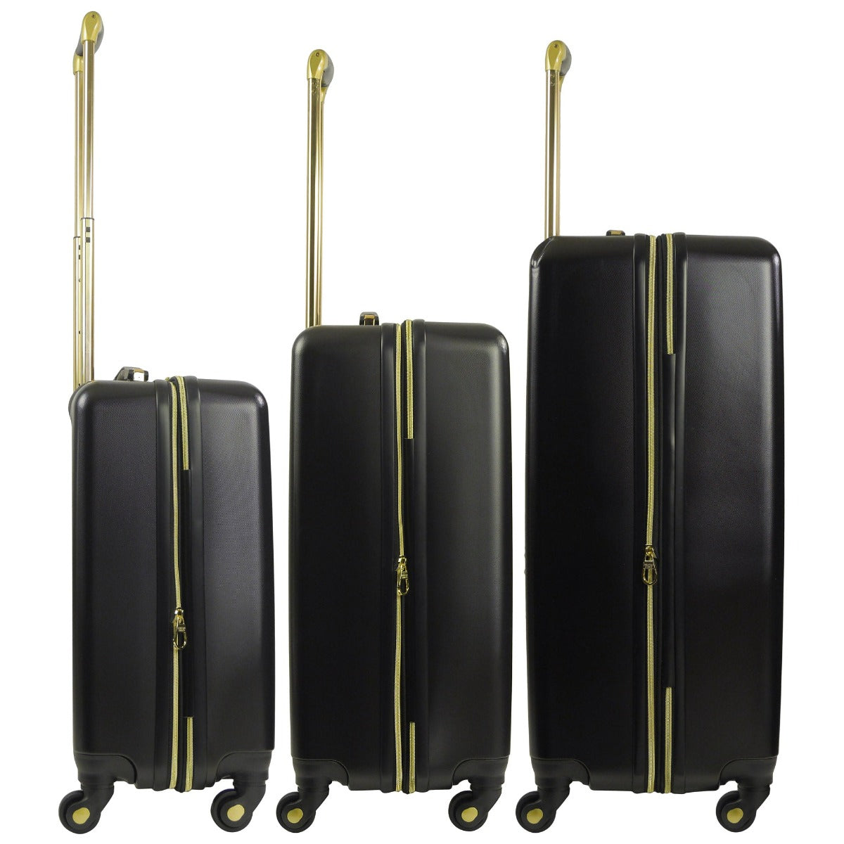 Christian Siriano Addie 3 piece hardside spinner luggage set black - best durable suitcase sets for travel