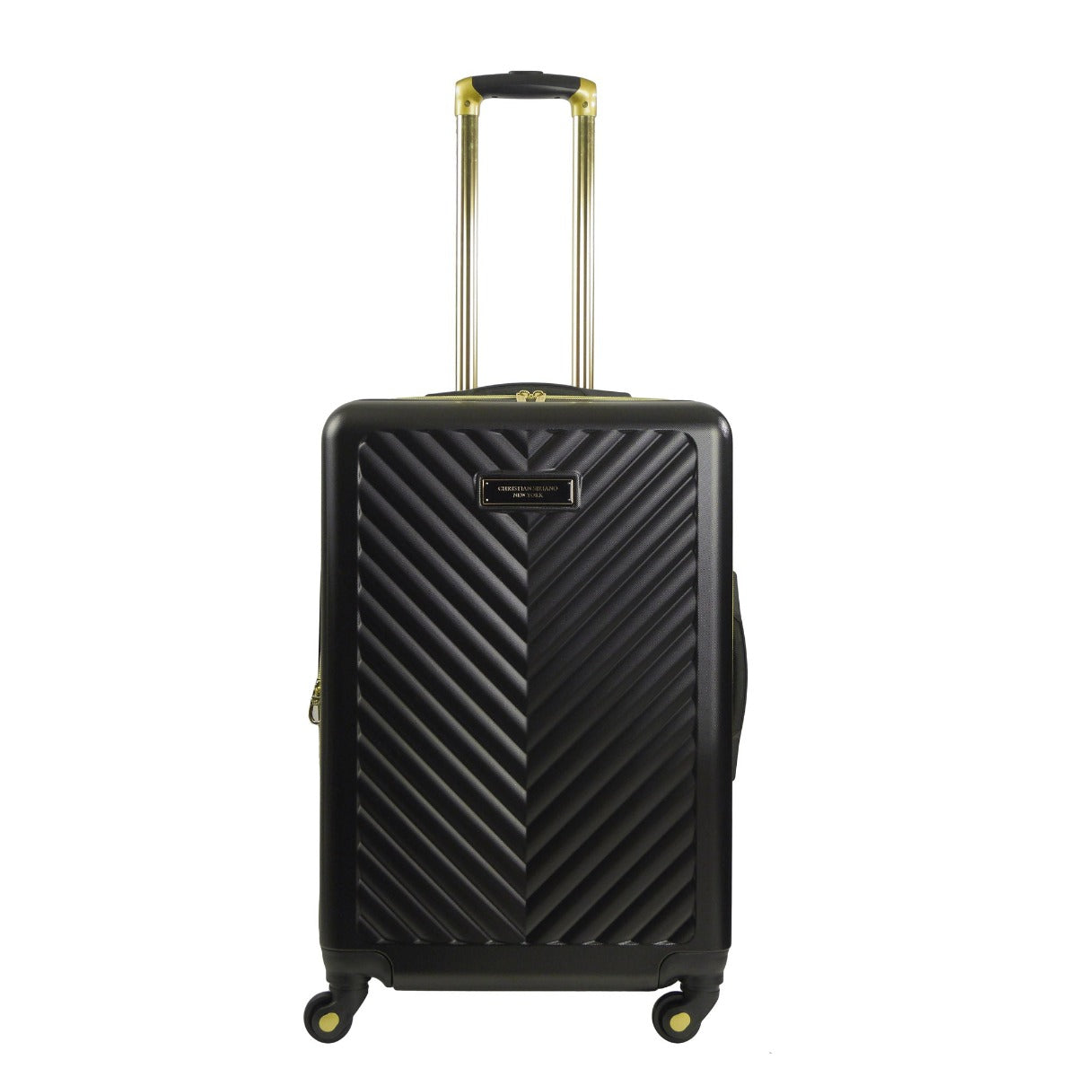 Christian Siriano Addie 25" hardside spinner suitcase checked luggage black - best durable suitcases for travel