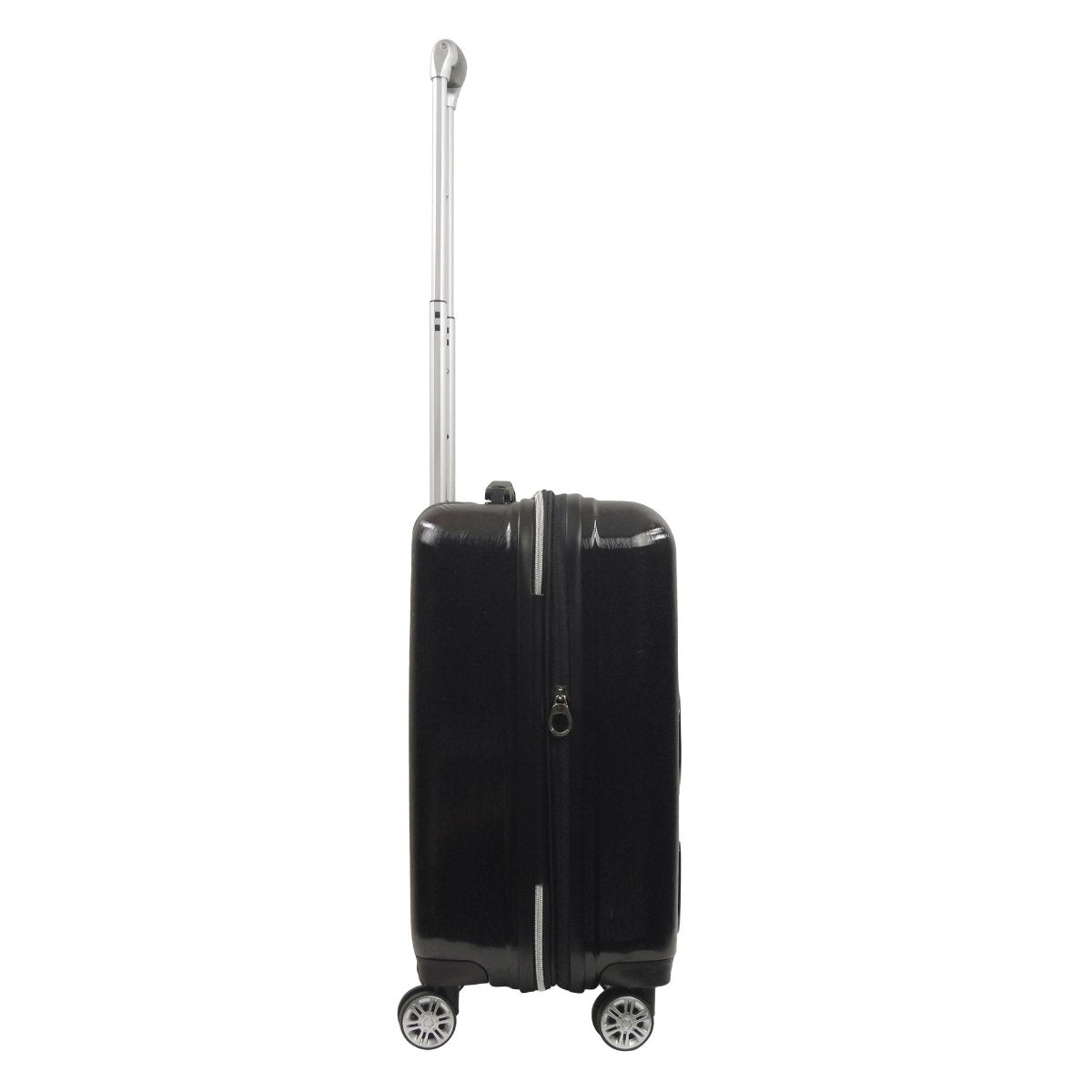Peanuts Snoopy & Woodstock Embossed Molded Hardside 22" Caryon black carry-on spinner suitcase rolling luggage by Ful