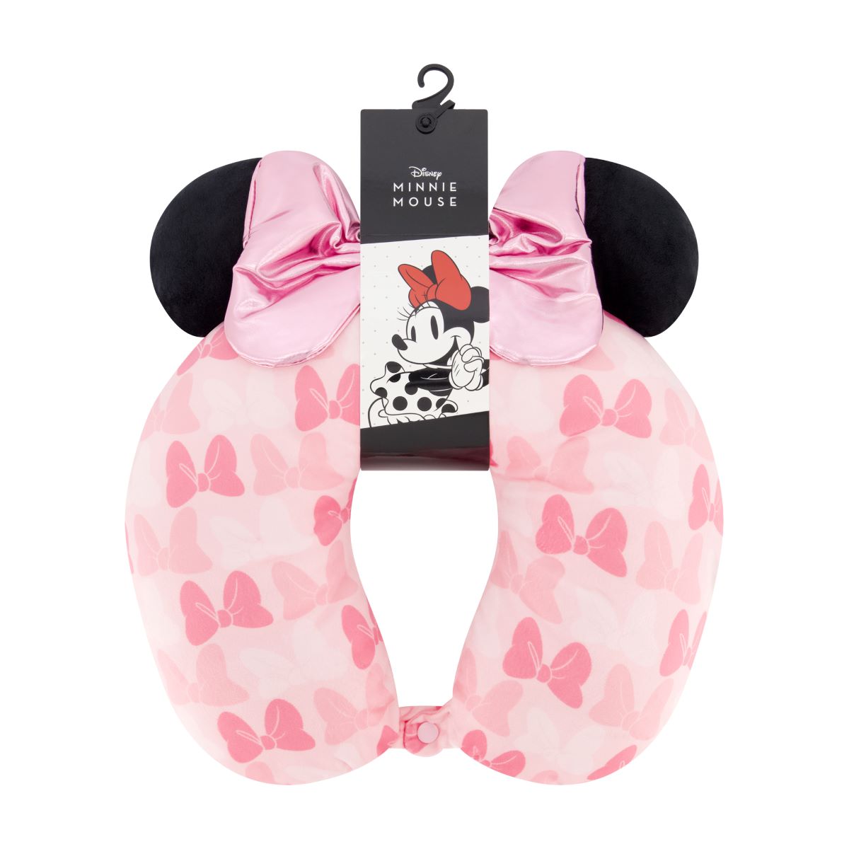 Disney Minnie Mouse Blush pink bows 3D ears and bow travel pillow Ful