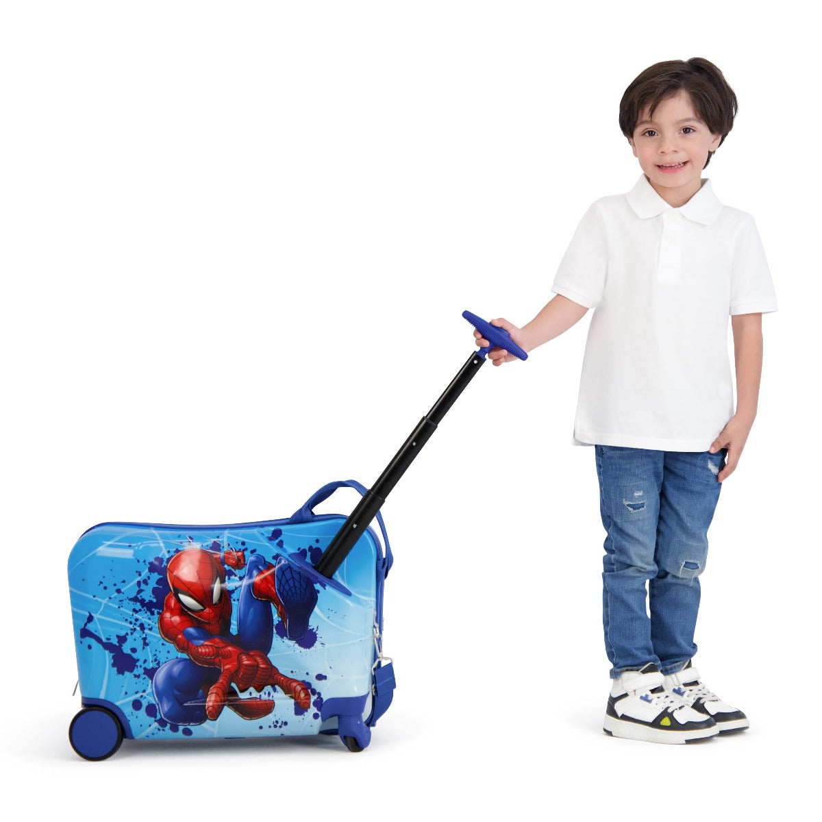 Ful Marvel Spiderman kids ride-along 14.5" hardshell spinner suitcase