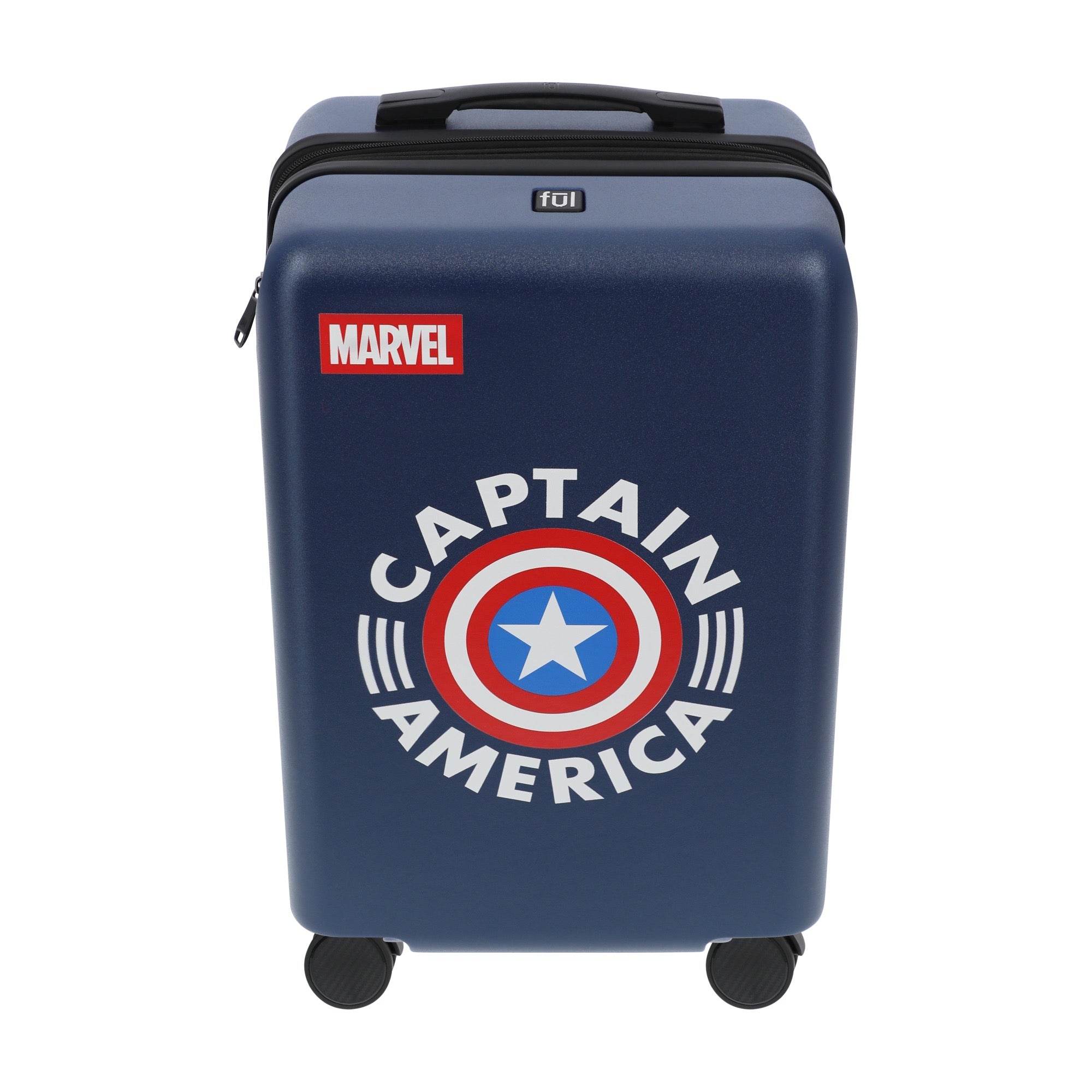 Navy blue marvel captain america 22.5" carry-on spinner suitcase rolling luggage by Ful