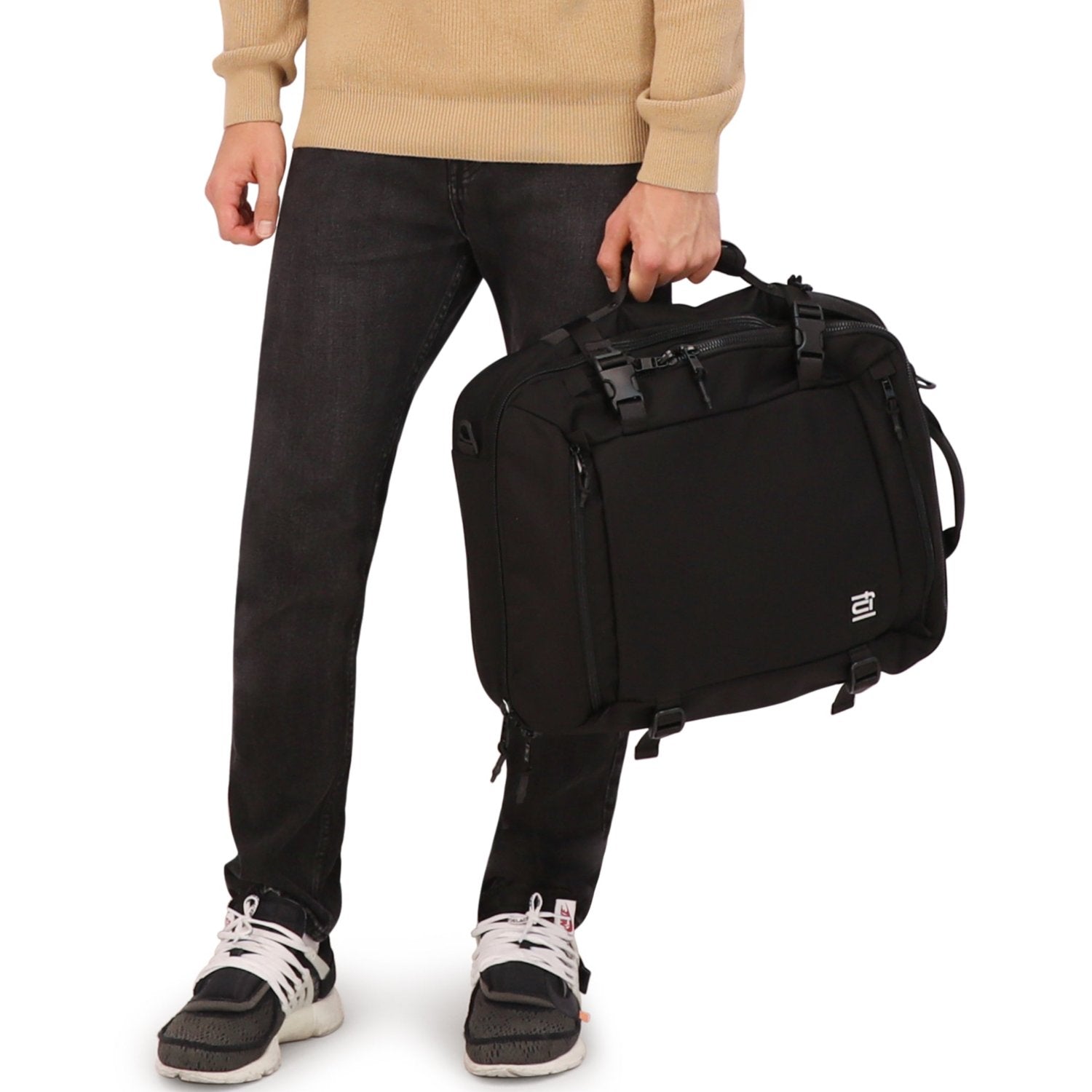 Black Convertible Laptop Travel Backpack