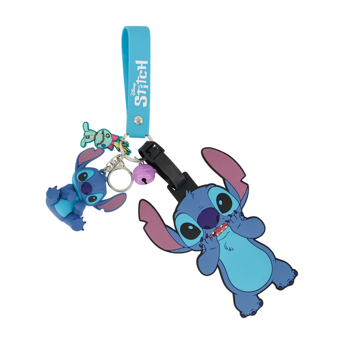 Disney Stitch & Scrump Blue Luggage Tag & Lanyard Set