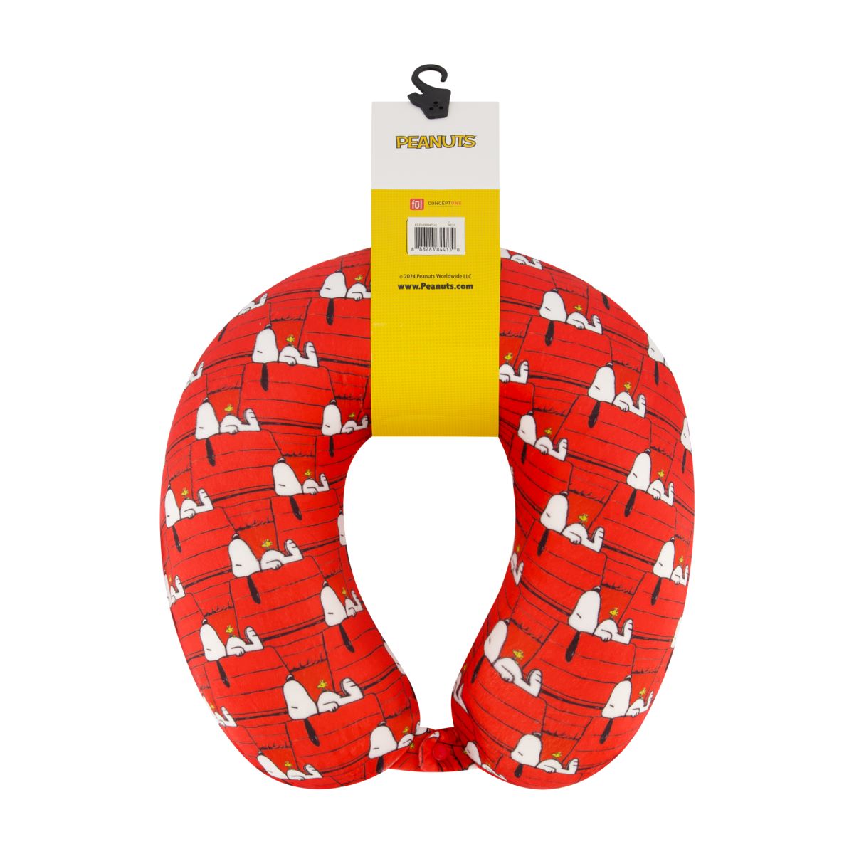Peanuts Snoopy Dog House Memory Foam Red Travel Neck Pillow