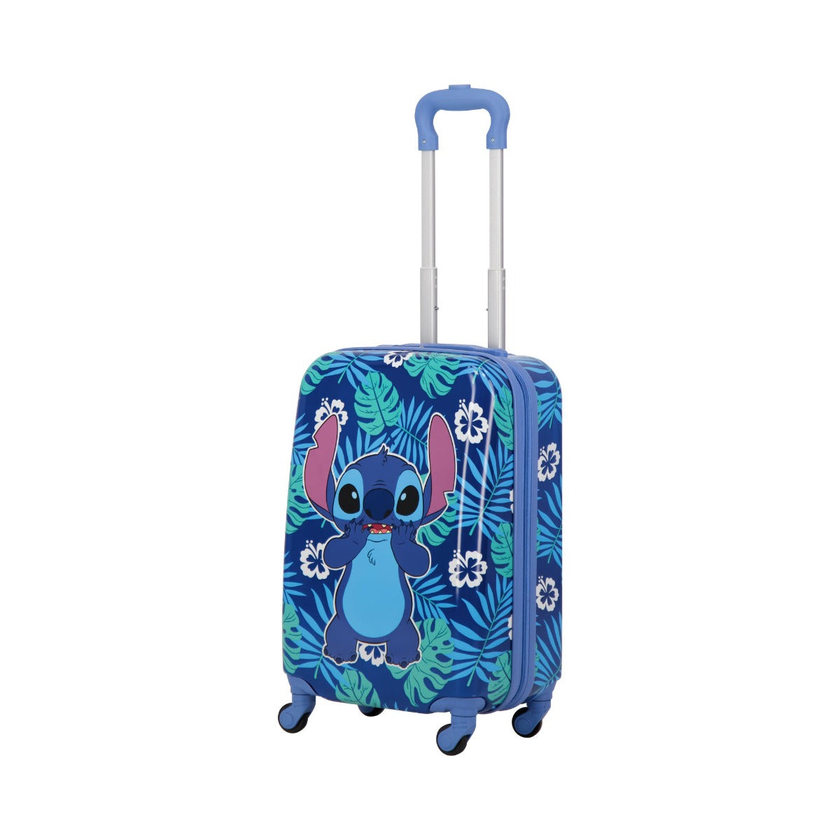 Blue Disney Ful Stitch tropical leaves 21" carry-on luggage for kids
