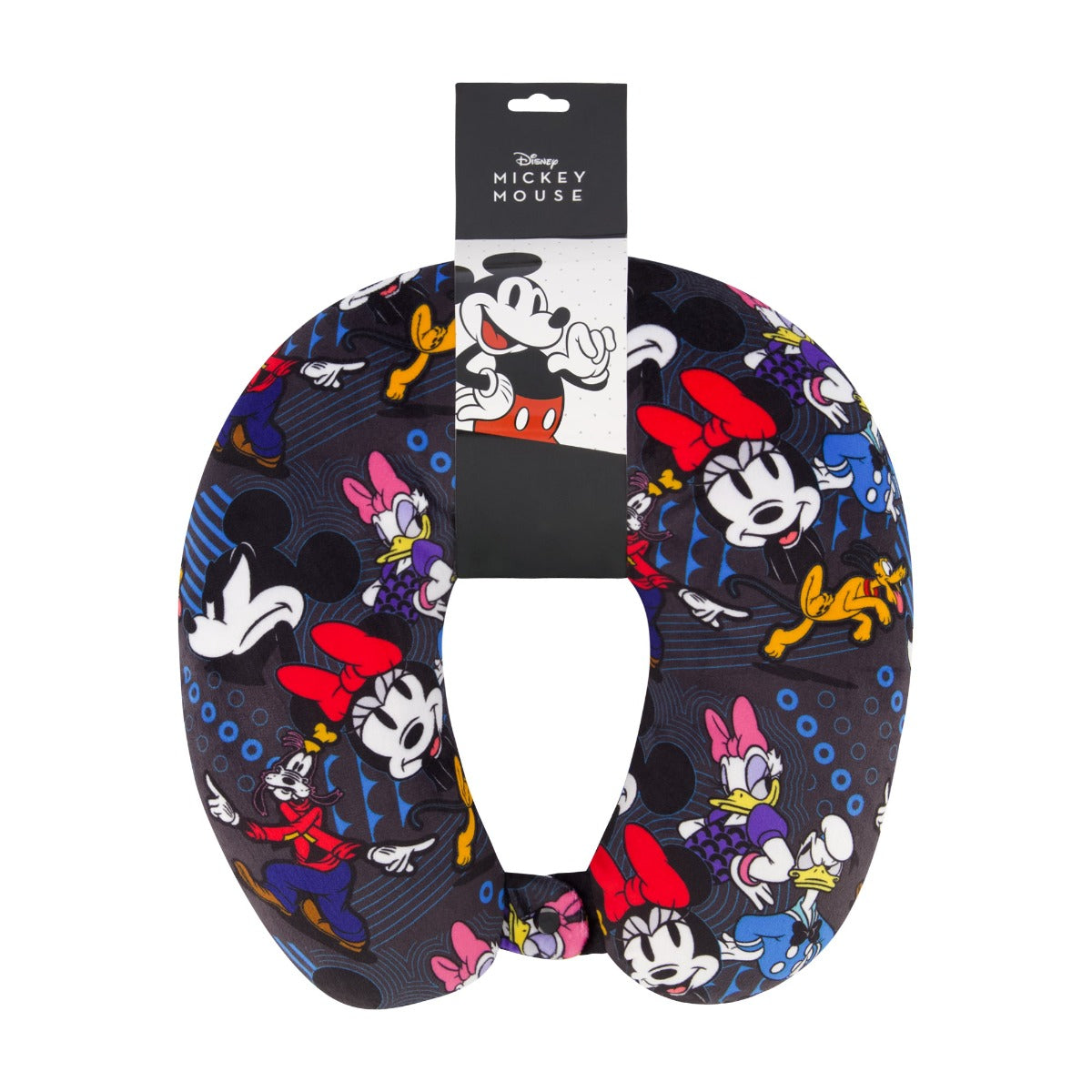 Ful Disney Mickey and friends AOP neck pillow black blue - best supportive travel neck pillows for kids