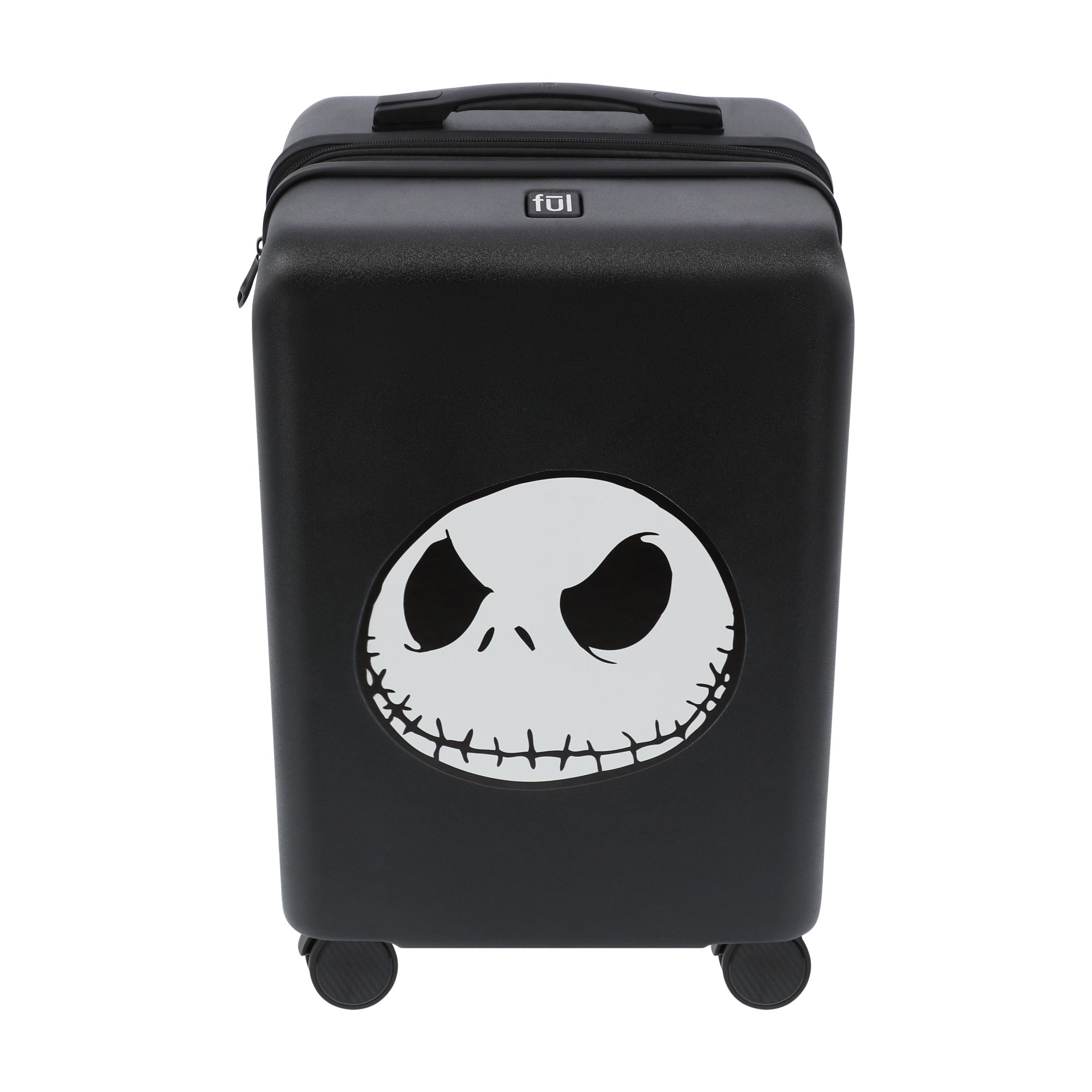 Jack Skellington Face 22.5" Black Hardside Carry-On Spinner Suitcase Luggage by Ful