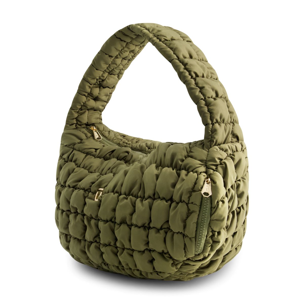 Olive green quilted puffer slouchy Handbag Bag - cute stylish handbags & bags by Ful
