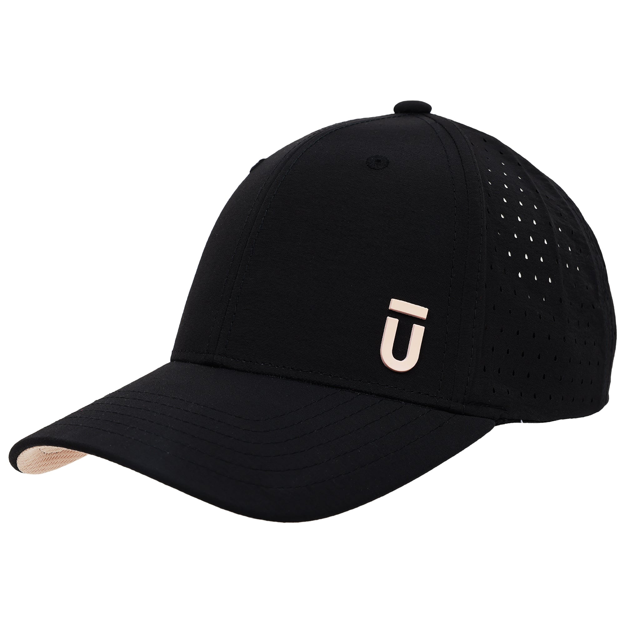FŪl Perforated Nylon Cap With 3d Rubber Logo And Elastic Logo Backstra 