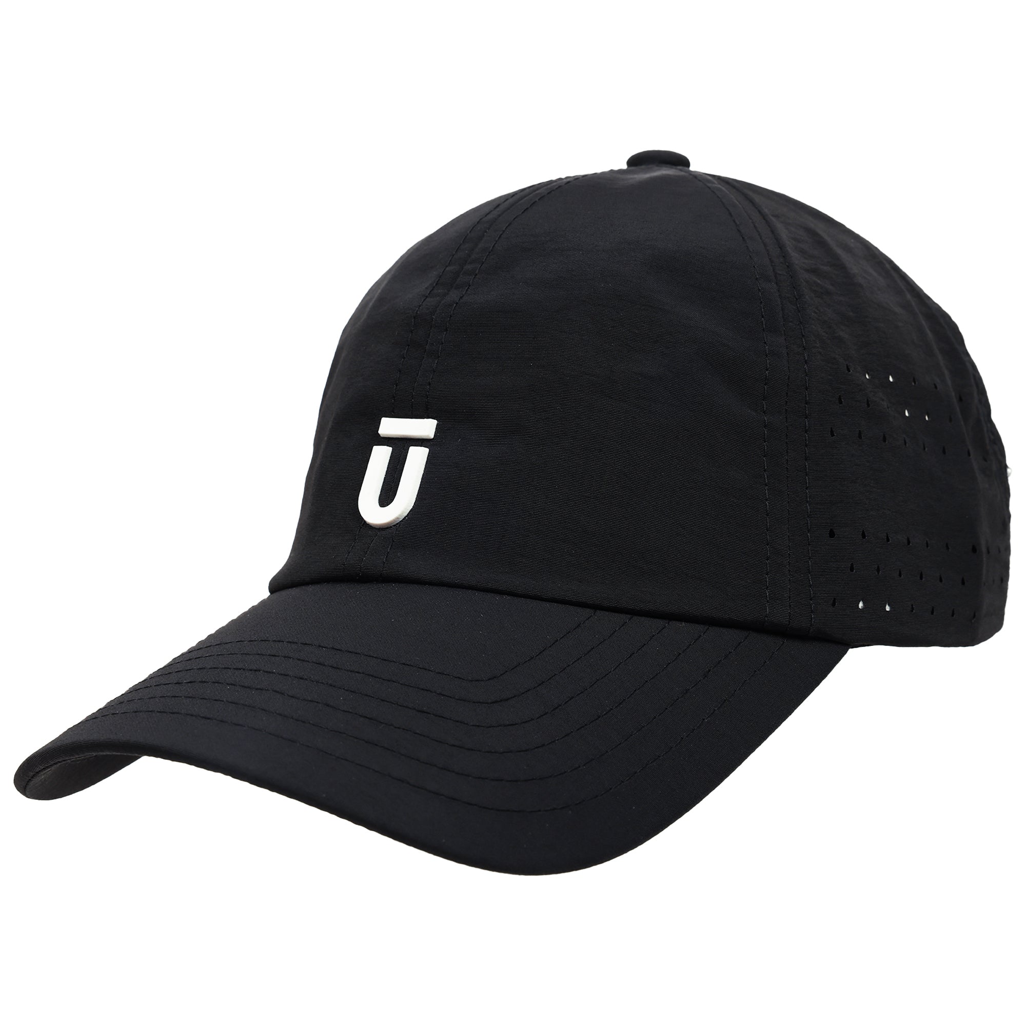 FŪl Perforated Stripe Nylon Cap With 3d Rubber Logo And Elastic Logo B 