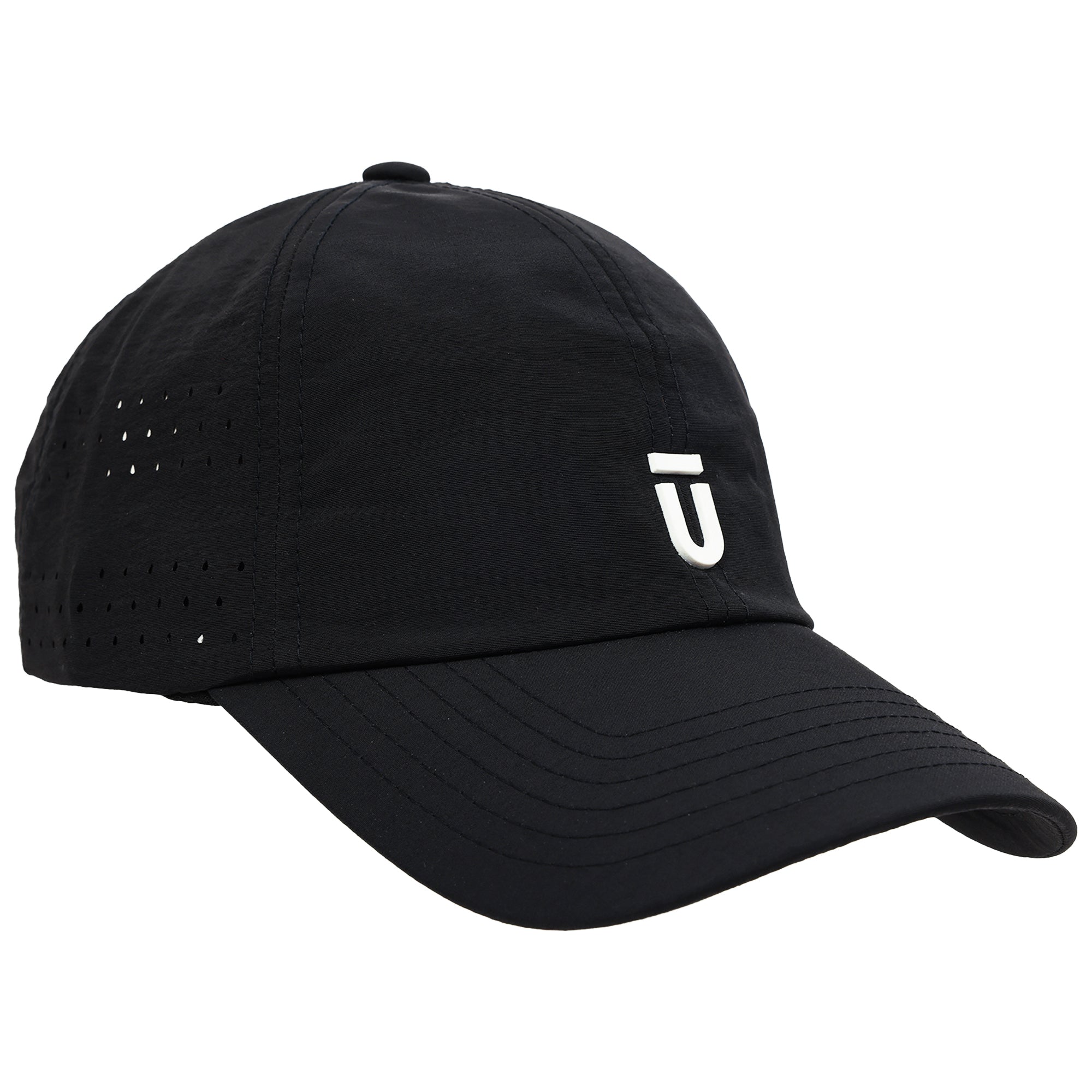 FŪL Perforated Stripe Nylon Cap with 3D Rubber Logo and Elastic Logo Backstrap