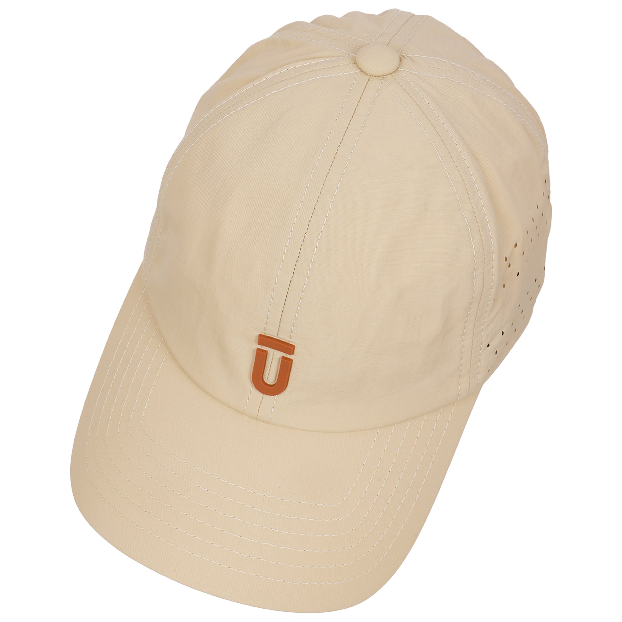 FŪL Perforated Stripe Nylon Cap with 3D Rubber Logo and Elastic Logo Backstrap