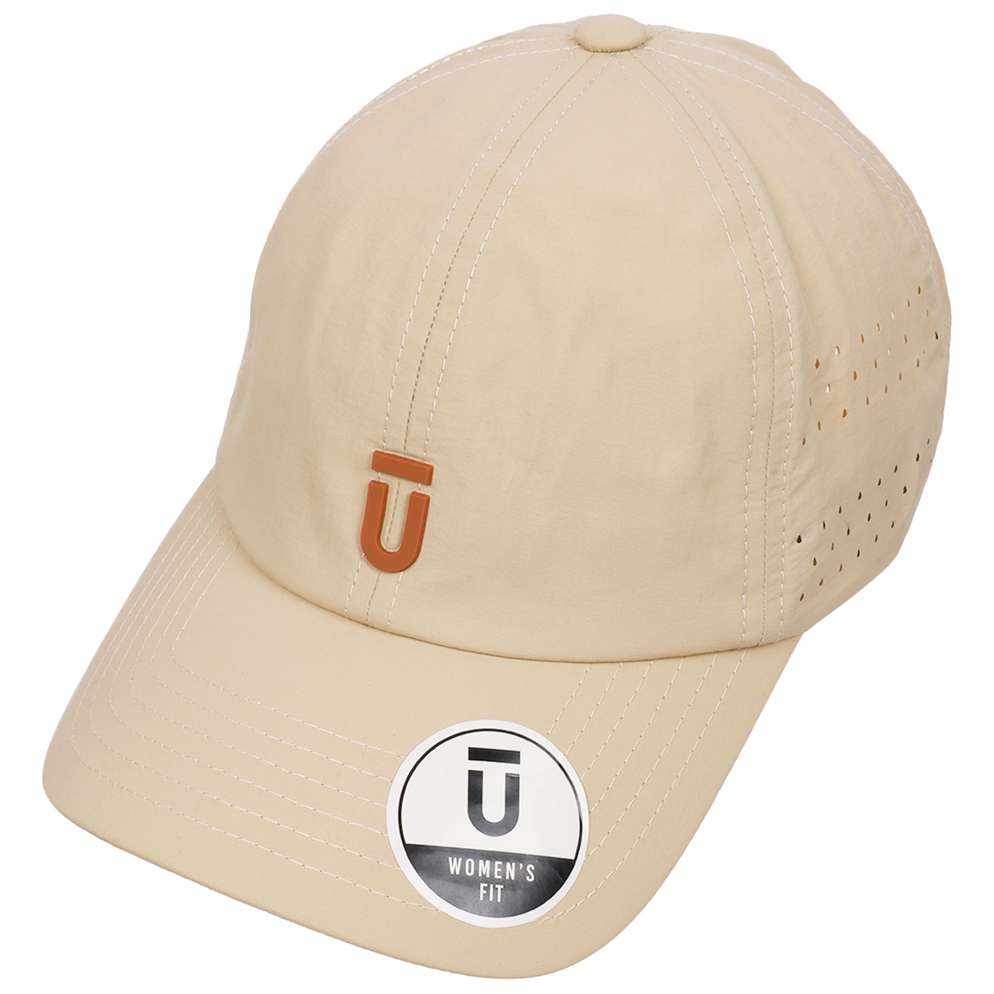 FŪL Perforated Stripe Nylon Cap with 3D Rubber Logo and Elastic Logo Backstrap