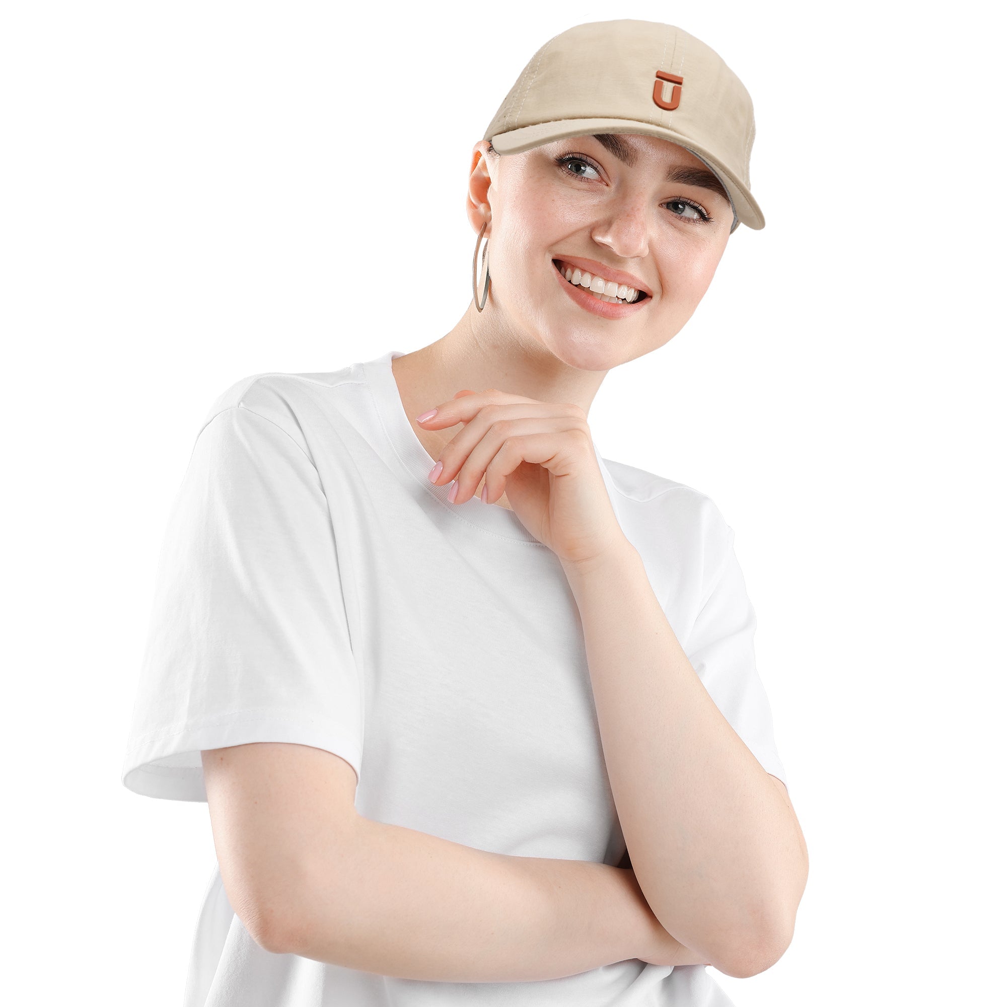 FŪL Perforated Stripe Nylon Cap with 3D Rubber Logo and Elastic Logo Backstrap