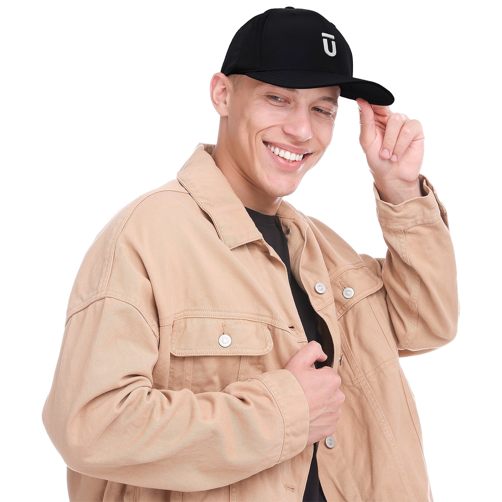 FŪL Men’s Stretch Performance Cap with Mesh Inset and Raised Rubber Logo