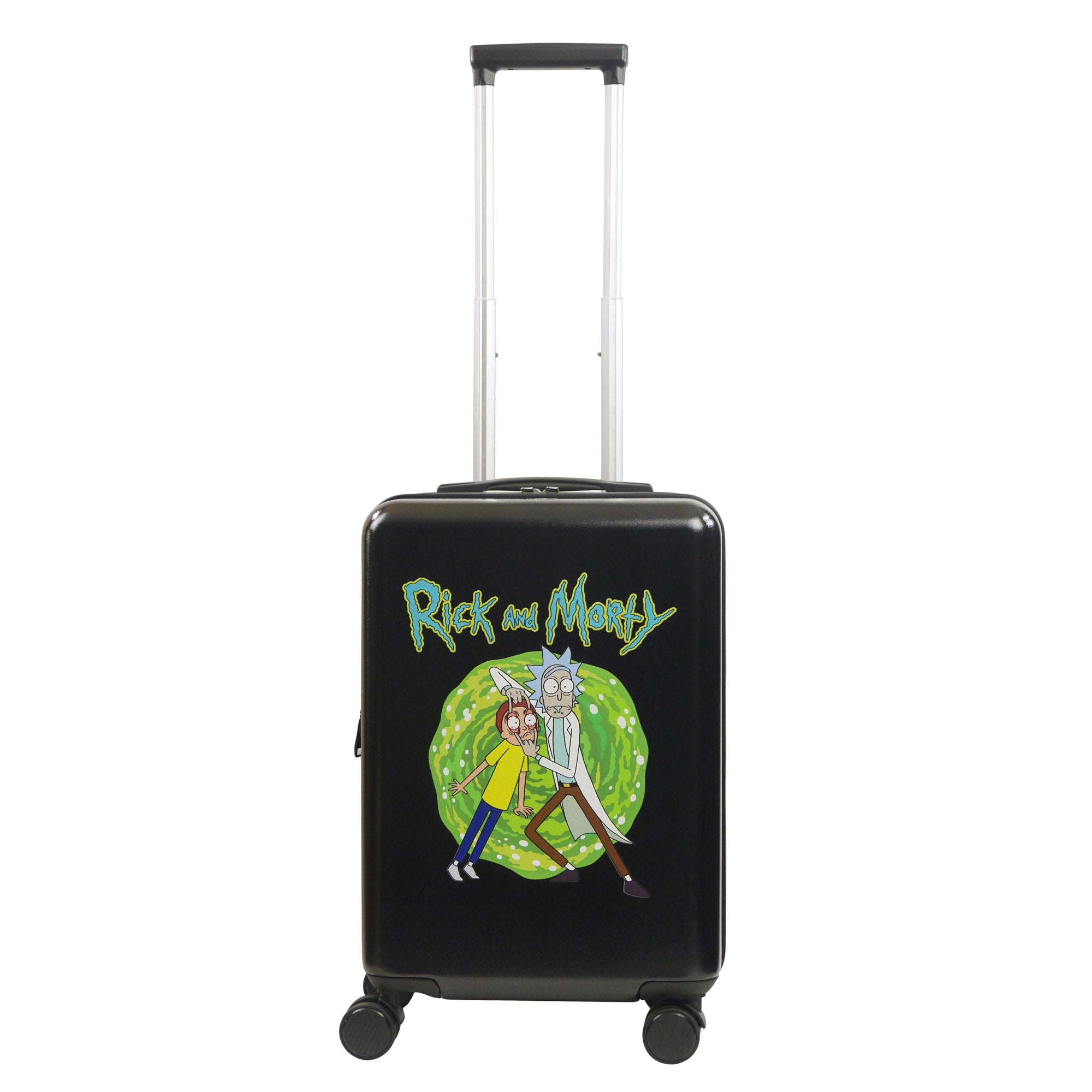 Rick and Morty Ful 22.5" Black Carry-On Hard Side Spinner Suitcase Rolling Luggage