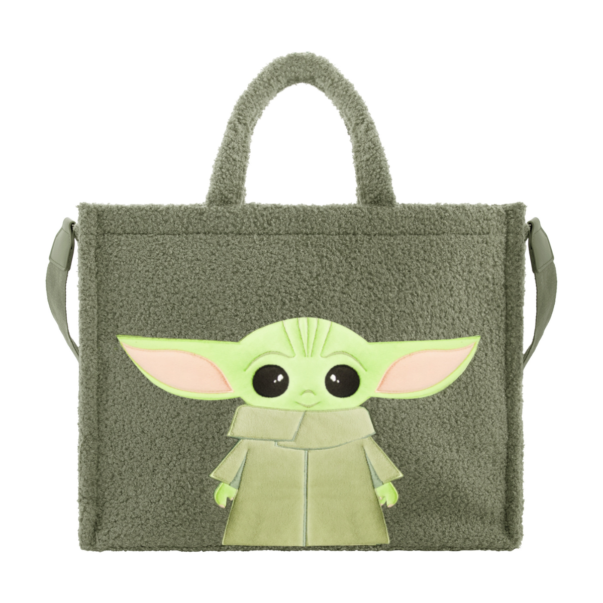 go travel tote bag Star Wars Grogu Sherpa Travel Green Tote Bag