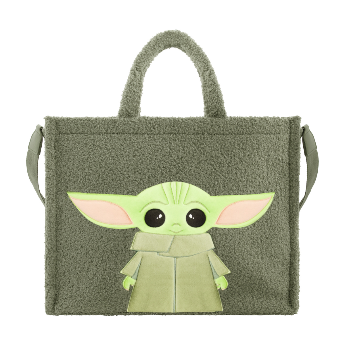 Star shops Wars baby yoda in bag