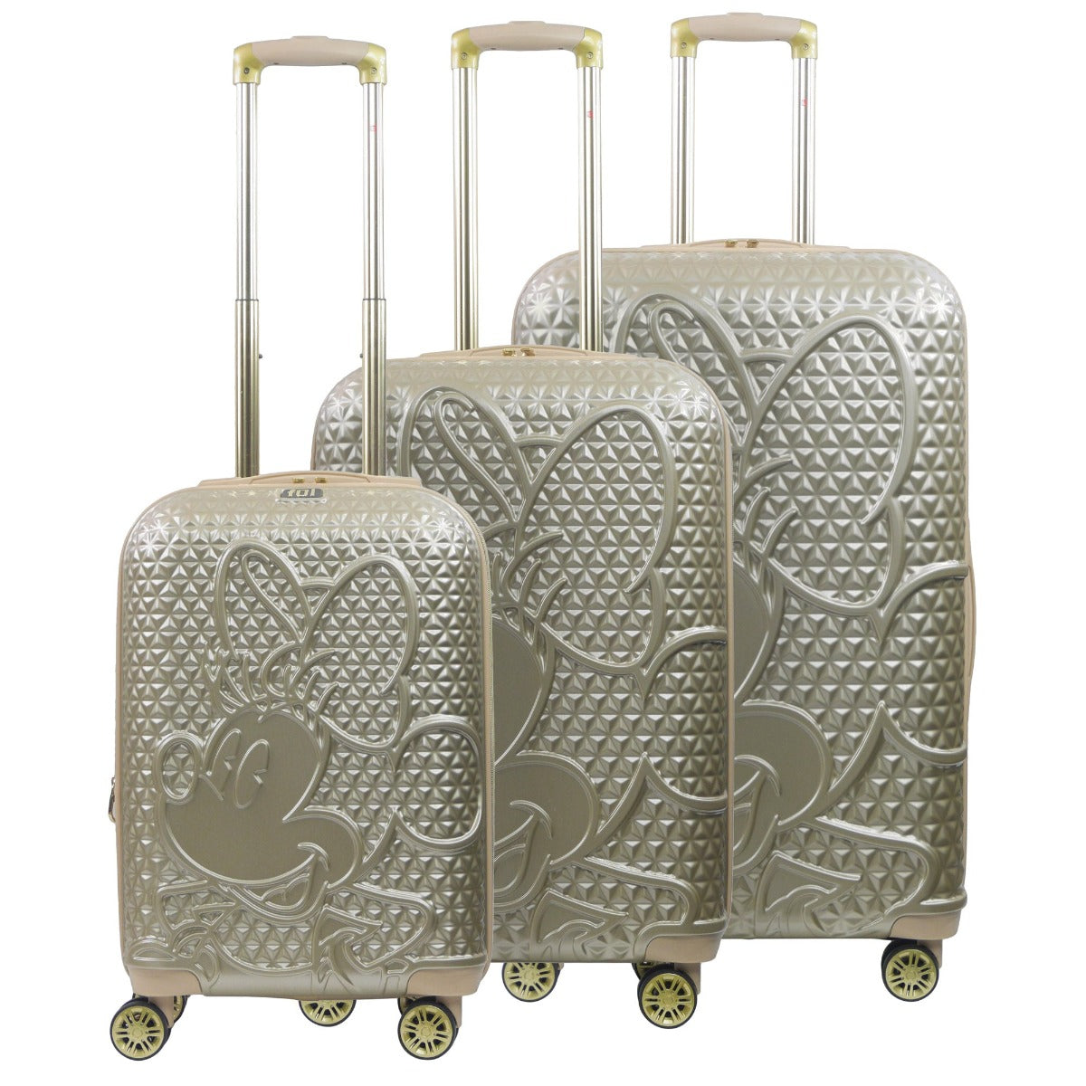 Taupe Ful Disney Minnie Mouse rolling luggage 3 piece set - best suitcases for traveling