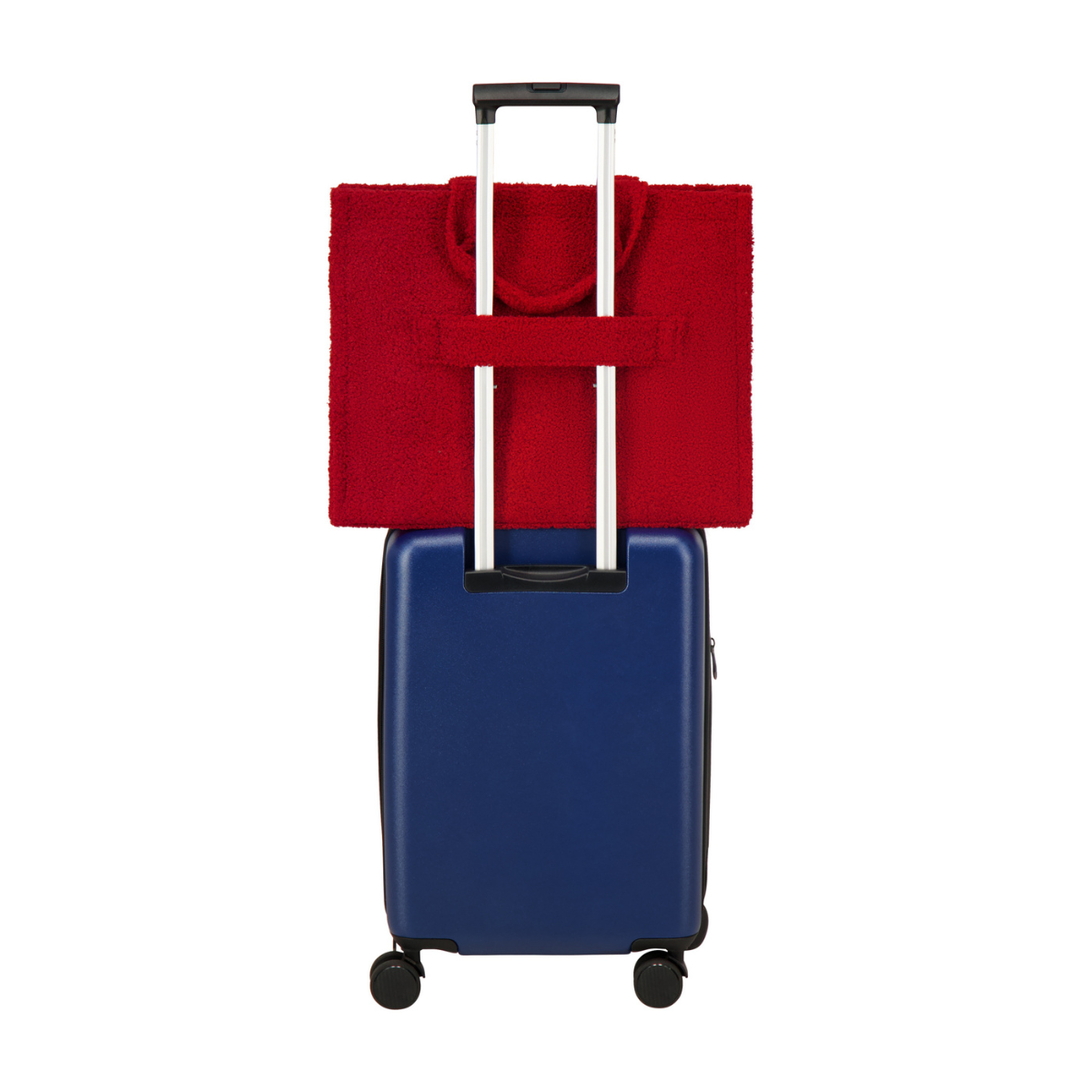 Harry Potter Gryffindor Crest Sherpa Travel Red Tote with Trolley Band and adjustable removable shoulder strap