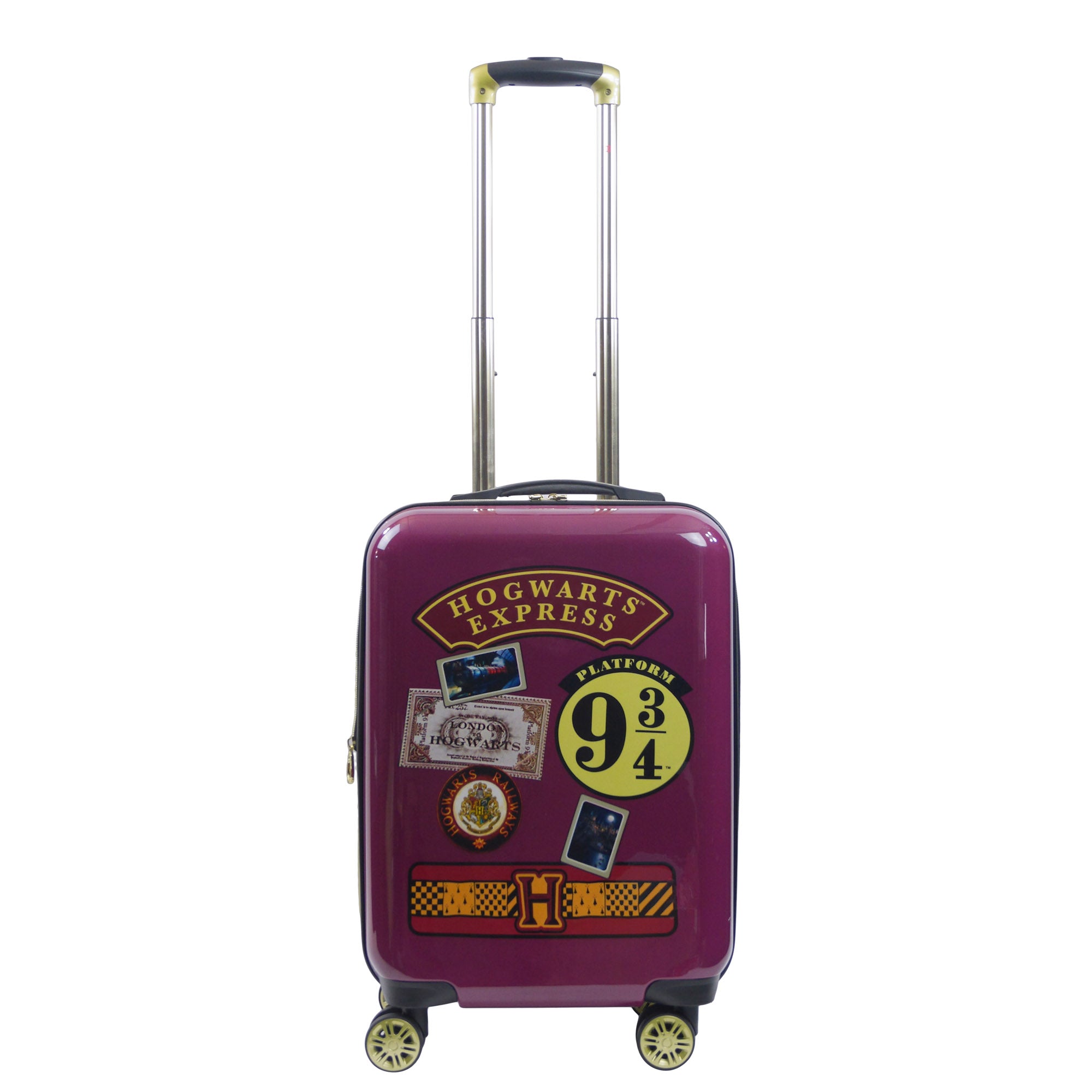 Harry Potter Hogwarts Express 21.5" carry-on suitcase Luggage Burgundy with 2" zipper gusset for expandable space - best spinner suitcase for traveling