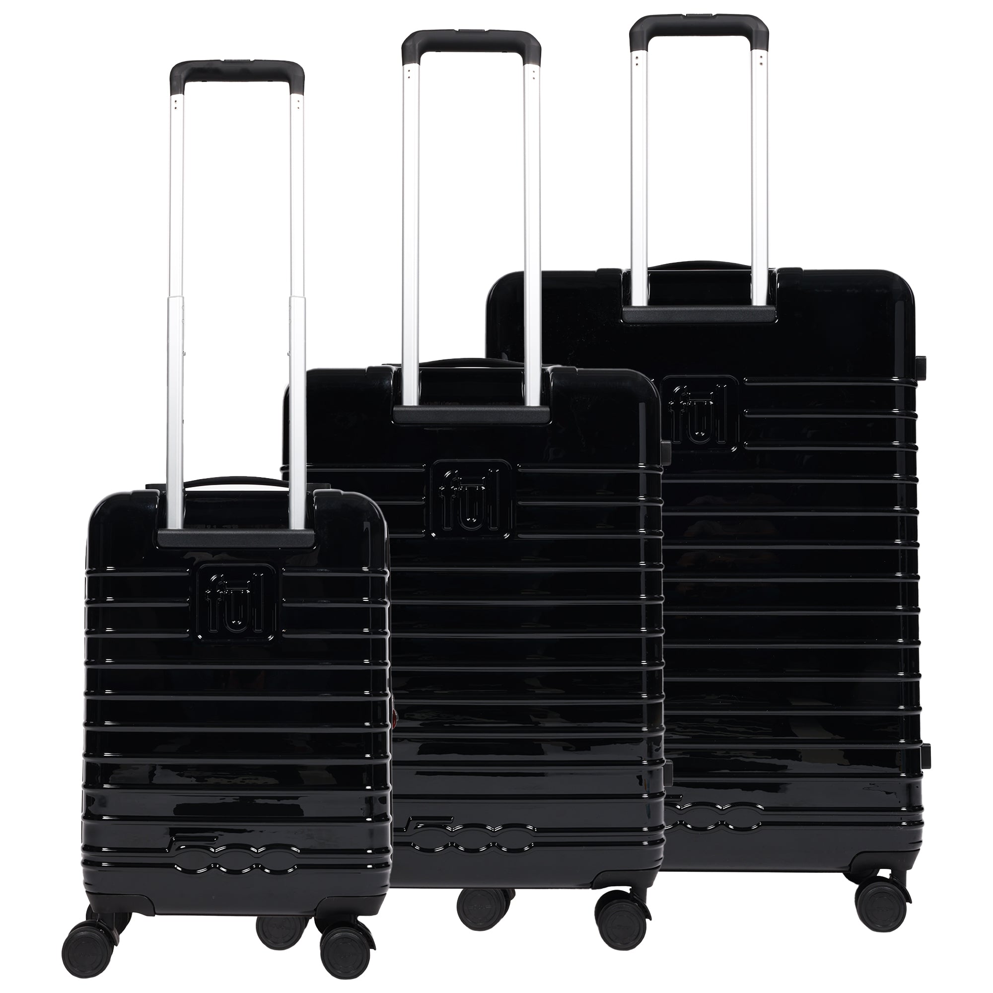 Fiat 500 x FUL 3-Piece Expandable Hardside Spinner Luggage Set – 22", 26.5", 31.5", Black