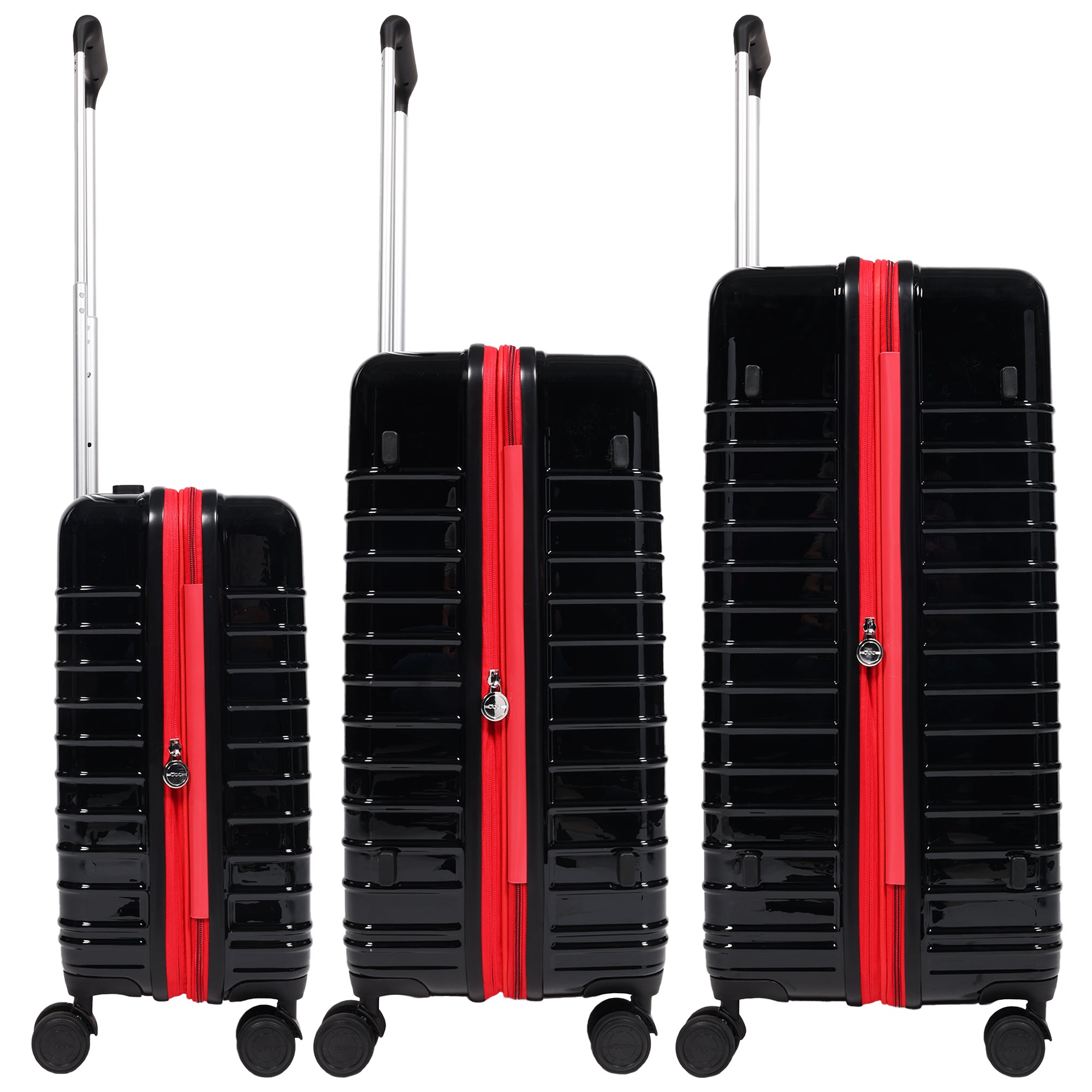 Fiat 500 x FUL 3-Piece Expandable Hardside Spinner Luggage Set – 22", 26.5", 31.5", Black