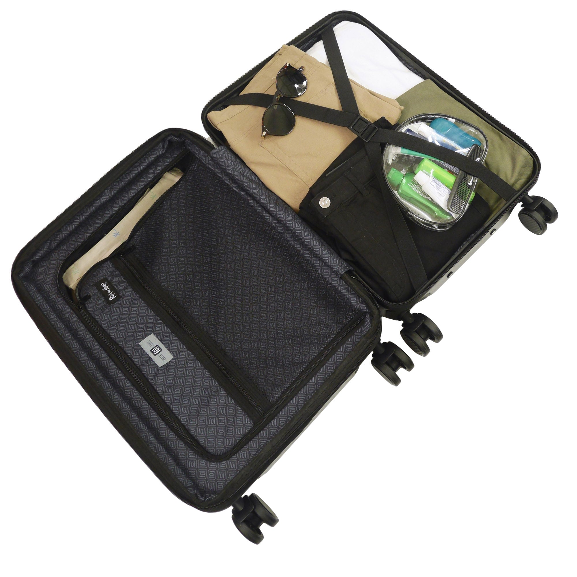 Rick and Morty Ful 22.5" Black Carry-On Hard Side Spinner Suitcase Rolling Luggage