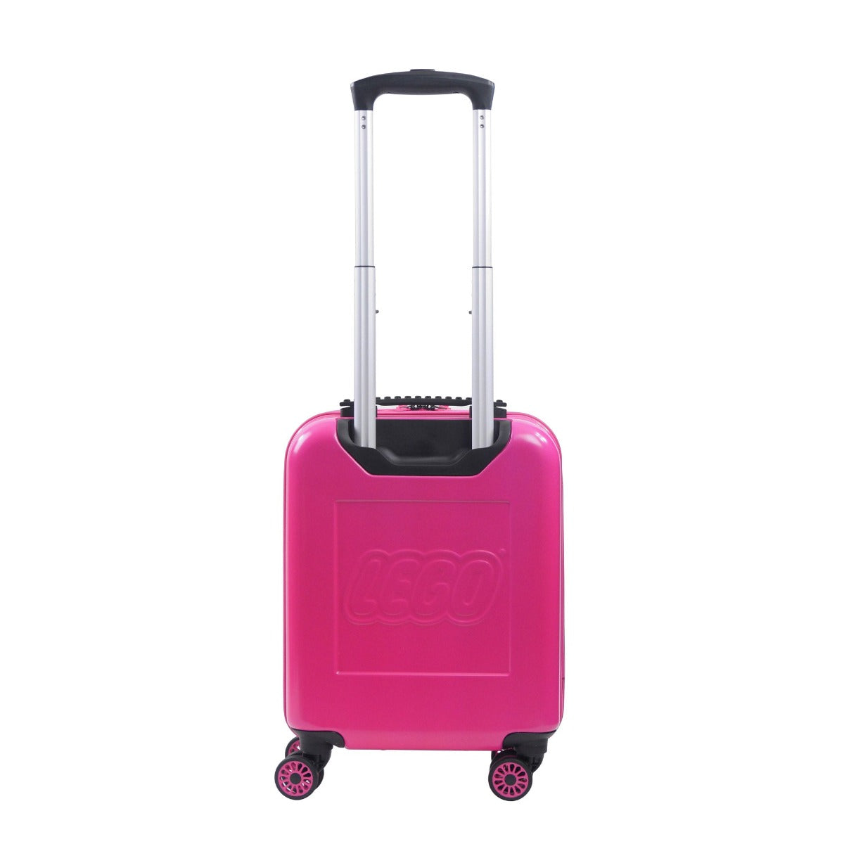 Pink Lego Play Date Hey Minifigures 18-inch luggage - best kids carry-on hard-sided spinner suitcase for traveling