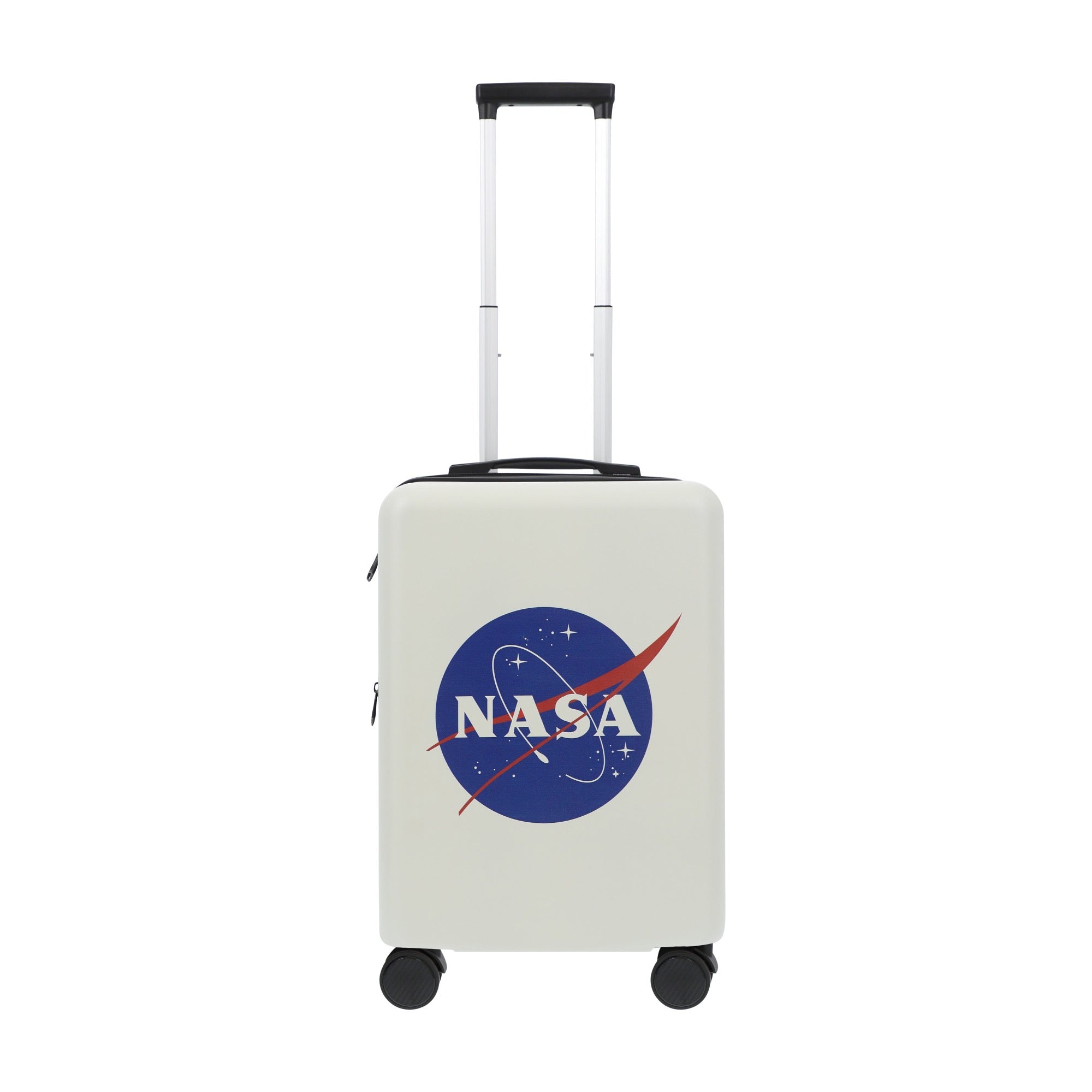 White NASA 22.5" carry-on spinner suitcase rolling luggage by Ful