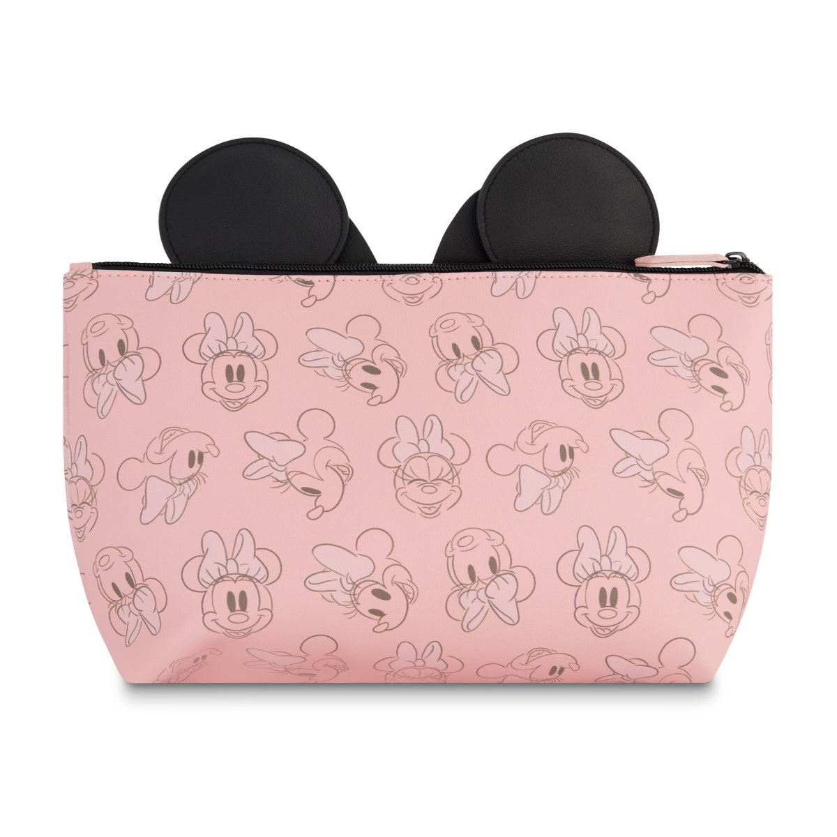 Officially licensed Disney Minnie Mouse 3D bow and ears pink cosmetic bag for Disney fans of all ages, perfect for holding all your beauty essentials.