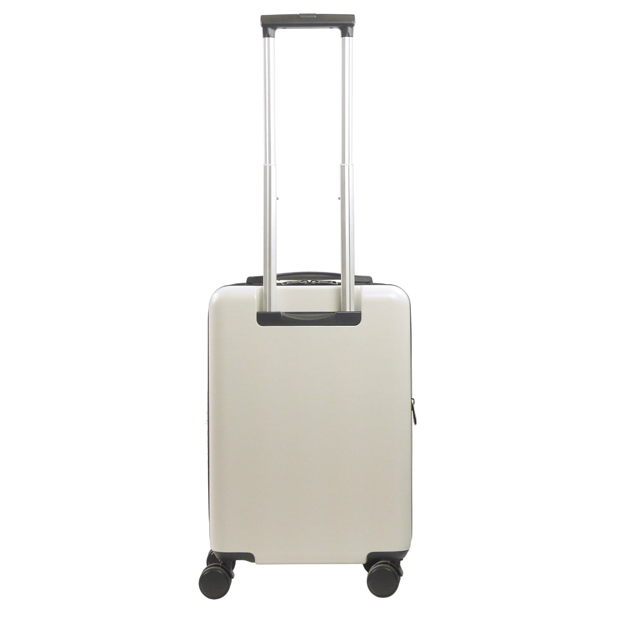 Officially licensed Marvel Deadpool 22.5" white carry-on luggage spinner suitcase featuring Deadpool's signature red & black color to his unmistakable logo.