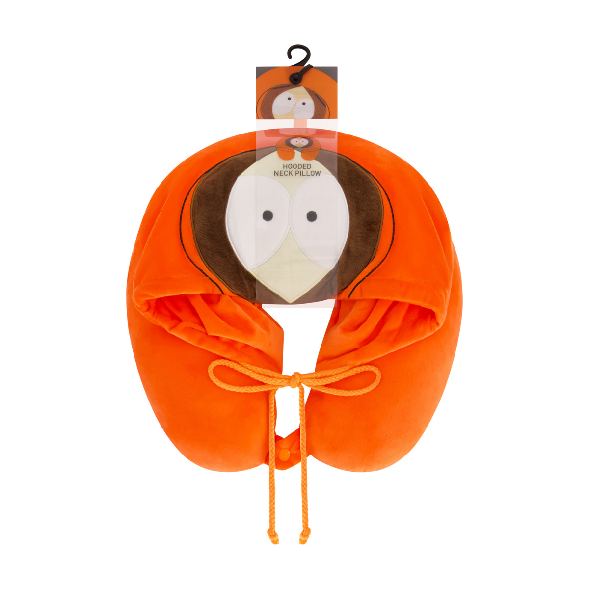 Orange South Park Kenny Hooded Travel Neck Pillow Packaging