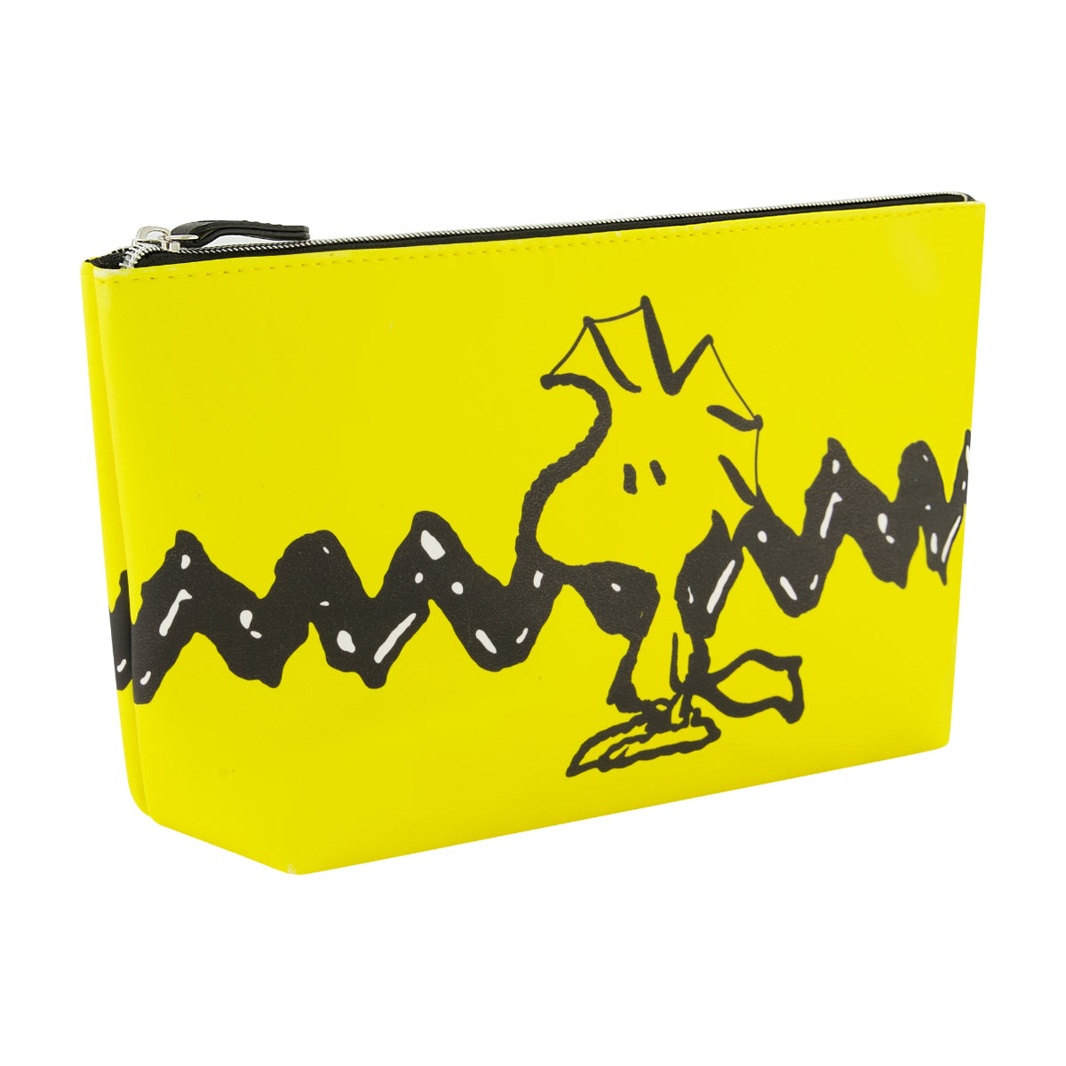 Peanuts Woodstock cosmetic bag! Featuring a bright yellow design with Woodstock