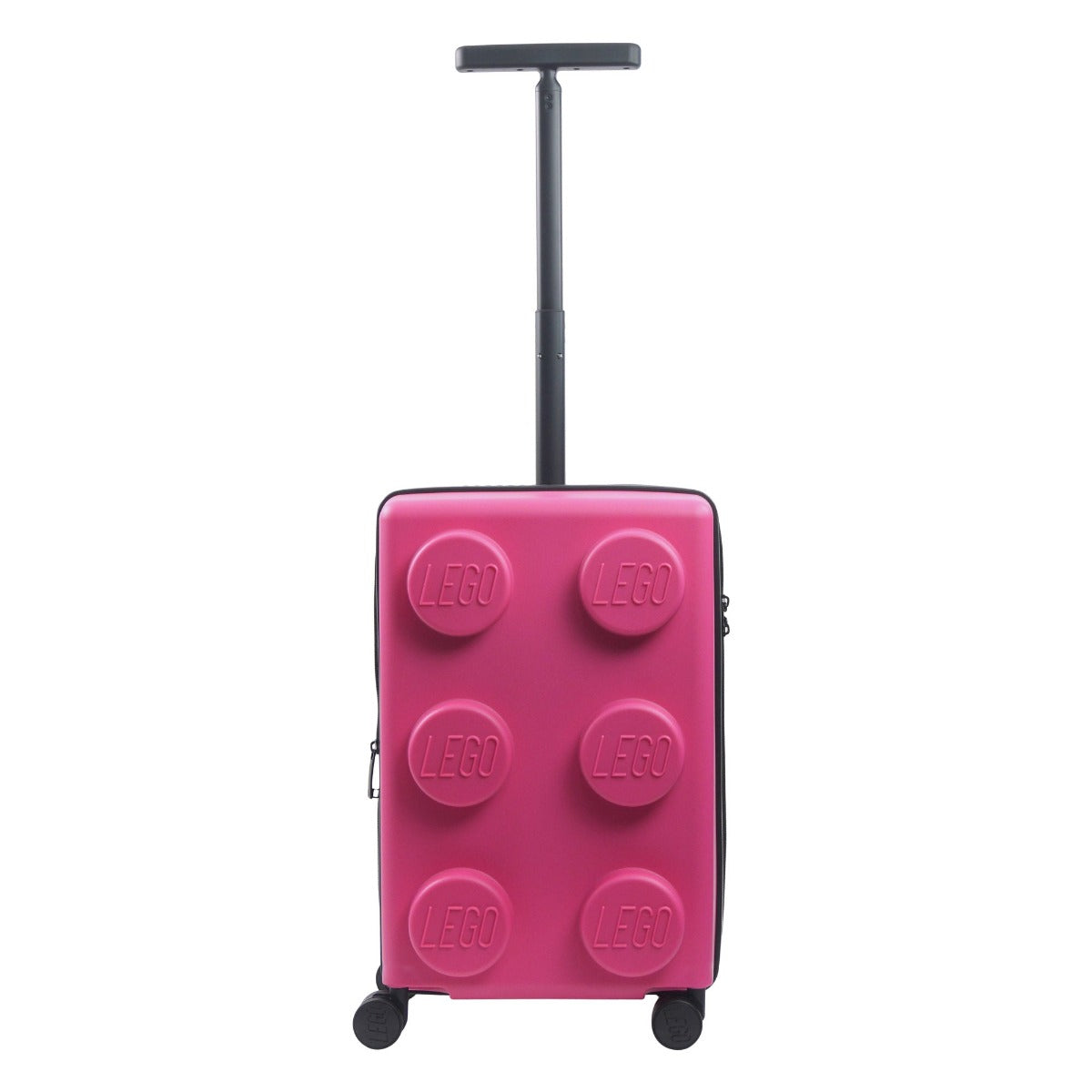 Pink Lego Signature Brick 2X3 trolley expandable 22" carry-on hard-sided spinner suitcase