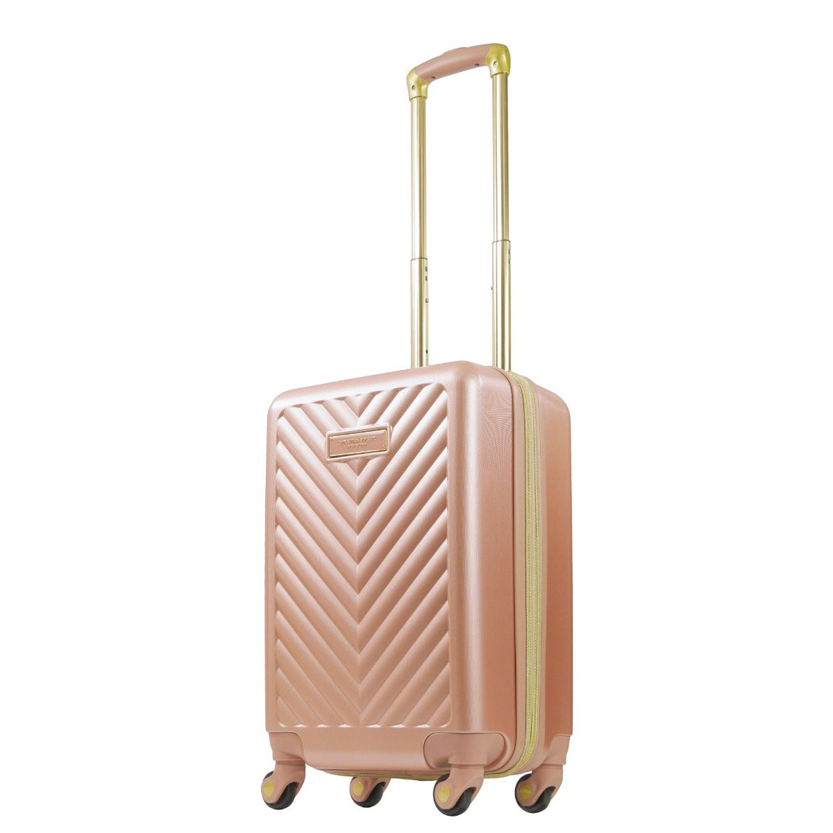 Christian Siriano Addie 22" hardside spinner suitcase luggage rose gold - best carry on suitcases for travel