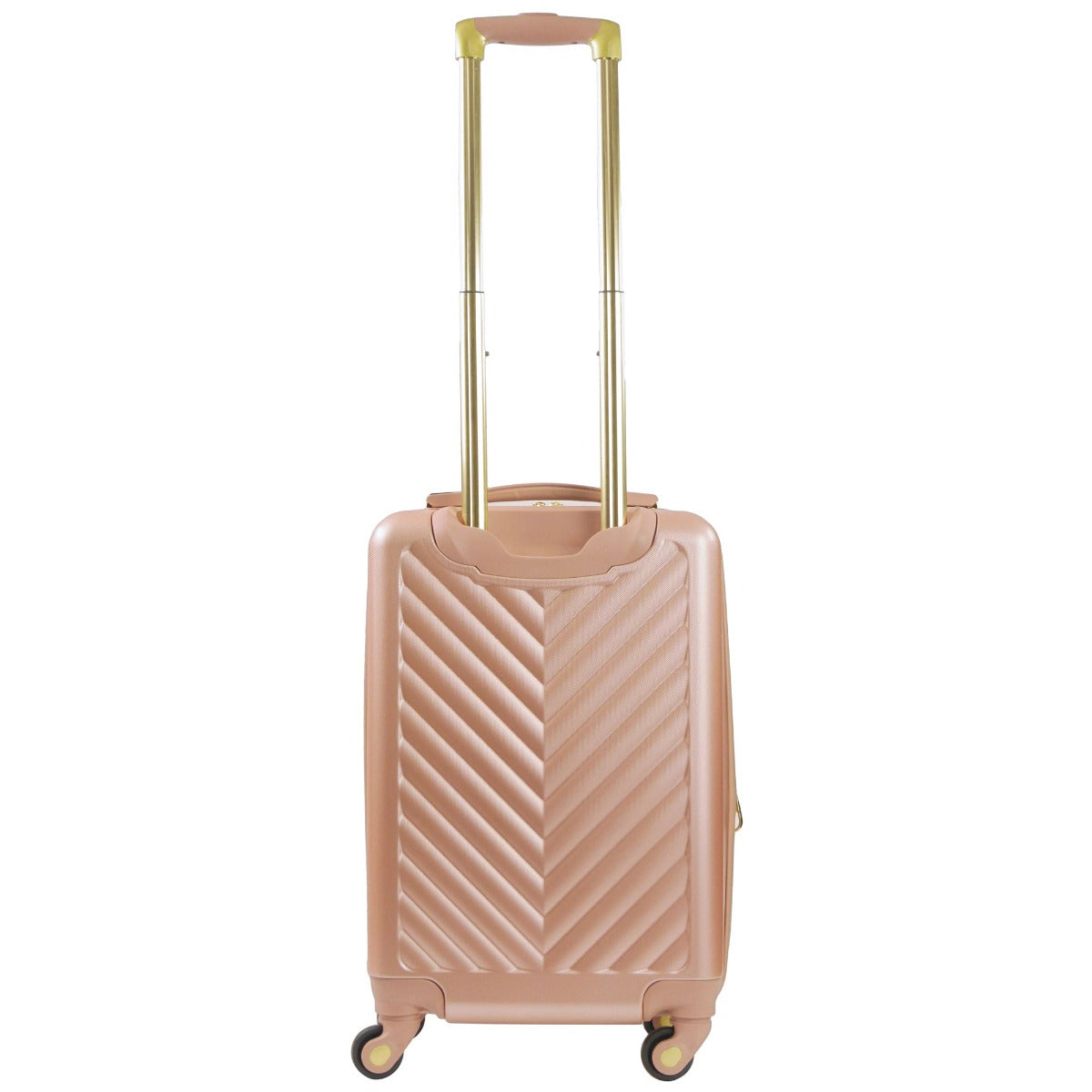 Christian Siriano Addie 22" hardside spinner luggage rose gold - best suitcase for travelling adults and kids