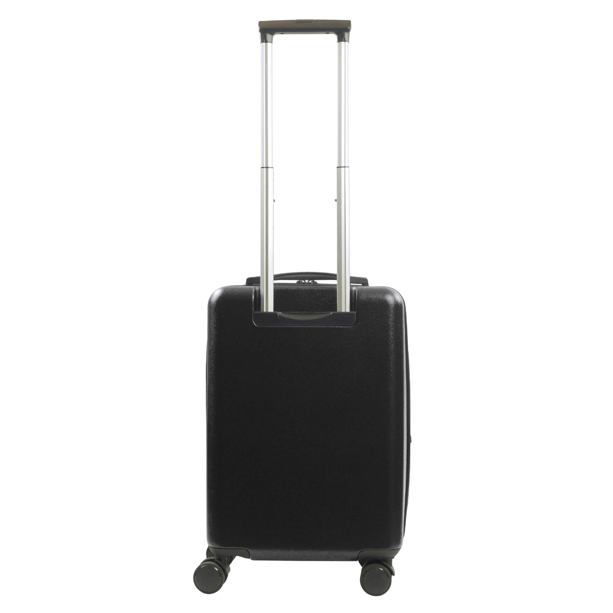 REVOLUTION 22.5" black carry-on luggage spinner suitcase. This sleek and durable carry-on features a hard-shell exterior to protect your essentials.
