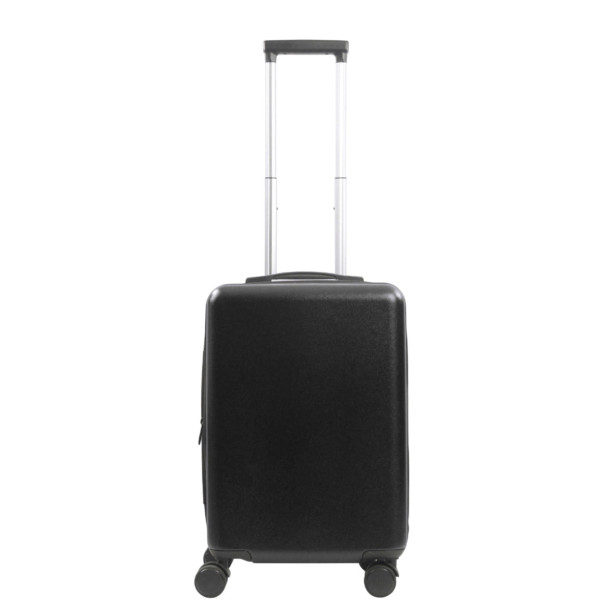 REVOLUTION 22.5" black carry-on luggage spinner suitcase. This sleek and durable carry-on features a hard-shell exterior to protect your essentials.