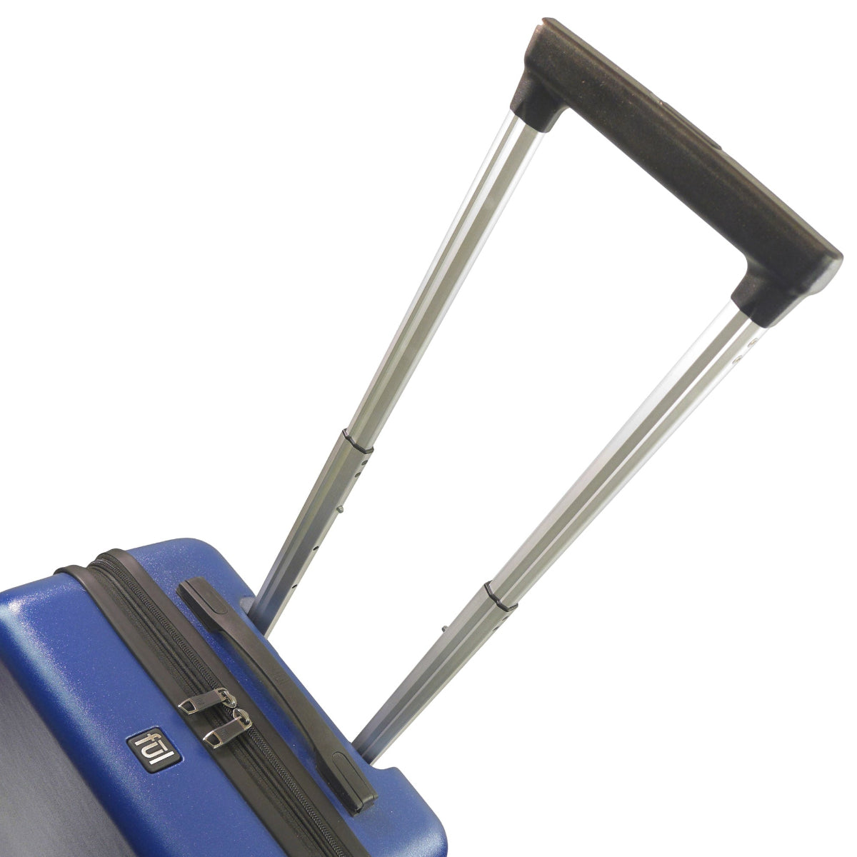 REVOLUTION 22.5" blue carry-on luggage spinner suitcase. This sleek and durable carry-on features a hard-shell exterior to protect your essentials.