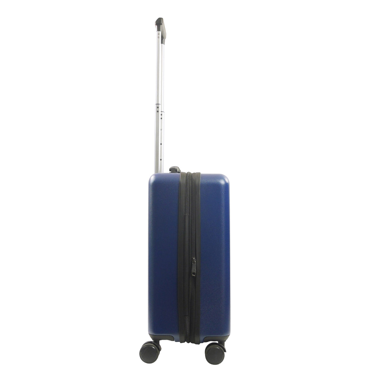 REVOLUTION 22.5" blue carry-on luggage spinner suitcase. This sleek and durable carry-on features a hard-shell exterior to protect your essentials.